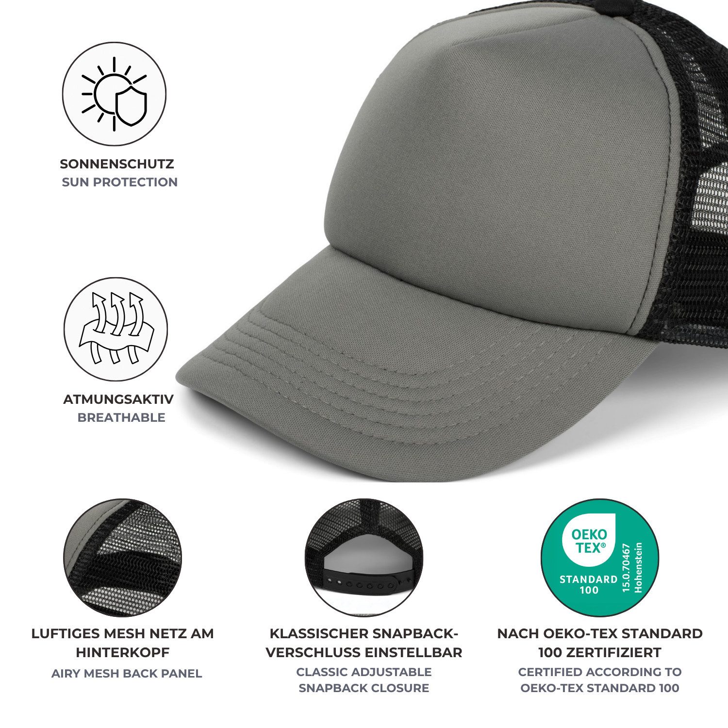 styleBREAKER Trucker Cap Trucker Cap 5-Panel Mesh (1-St)