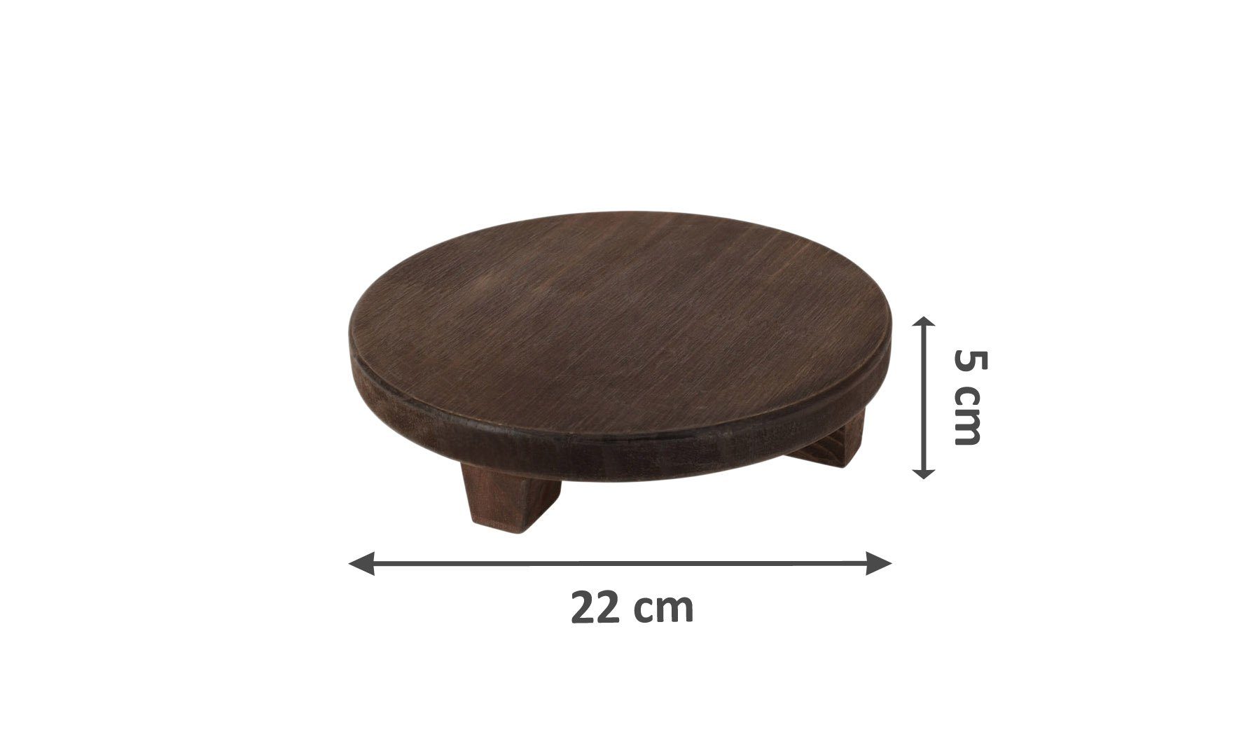 Spetebo Blumenhocker Holz Blumenteller braun rund günstig online kaufen