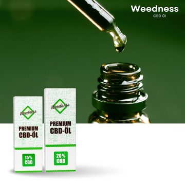 Weedness Mundwasser, Vollspektrum 10 ml CBD Öl 15% - 20 % Hanföl Cannabis Hanfsamenöl Oil