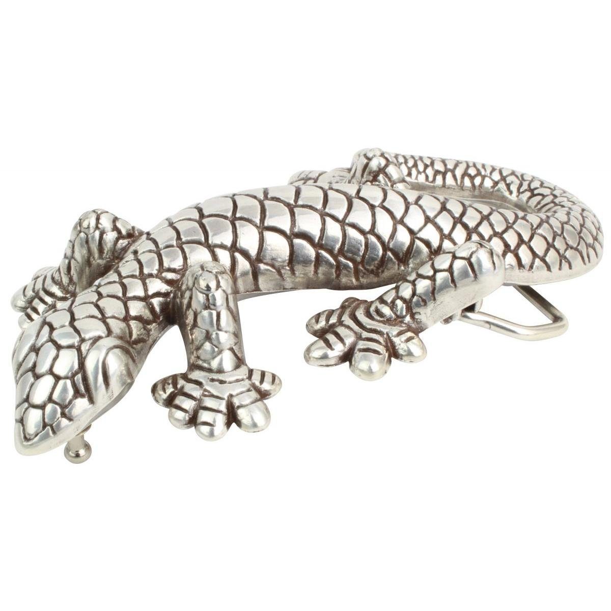 Gürtelschnalle - cm Silber 4,0 - Buckle Gecko Gürtelschließe BELTINGER Delux 40mm Wechselschließe Gürt