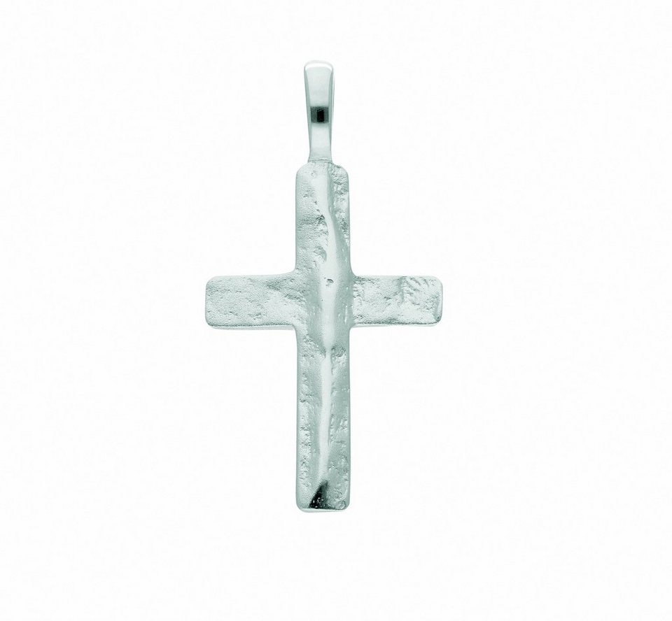 Adelia´s Kette mit Anhänger 925 Silber Kreuz Anhänger, Schmuckset - Set mit  Halskette, Maße des Anhängers - Breite 13,2 mm - Höhe 18,5 mm