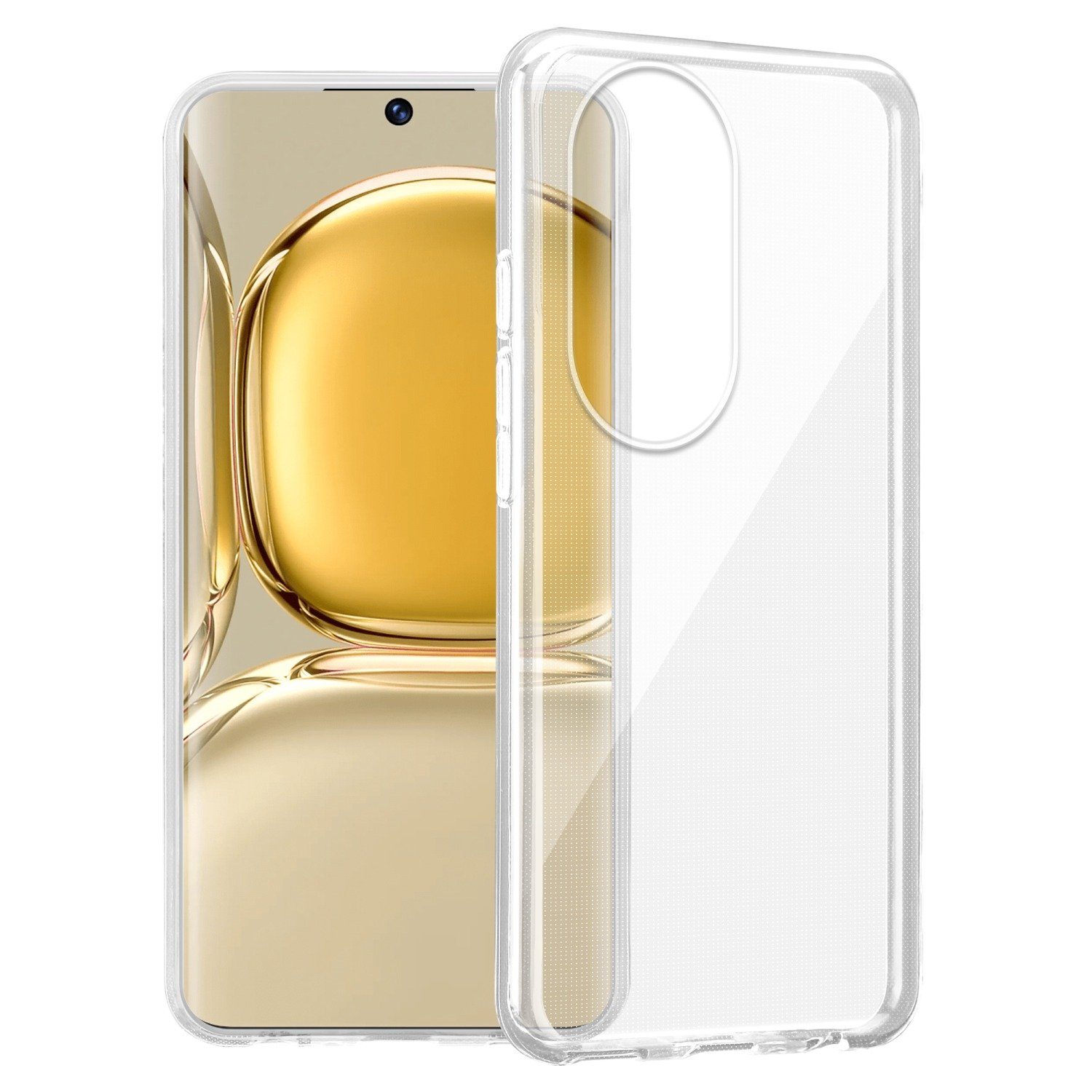 Cadorabo Handyhülle für Huawei P50 PRO Hülle Huawei P50 PRO, Hülle TPU Silikon Handy Schutzhülle Slim Transparent Case Cover