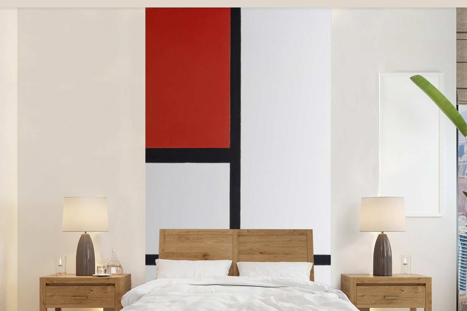 Küche, (2 Schlafzimmer Wohnzimmer Mondrian, bedruckt, Matt, Vliestapete - Fototapete Fototapete St), für MuchoWow Komposition Piet