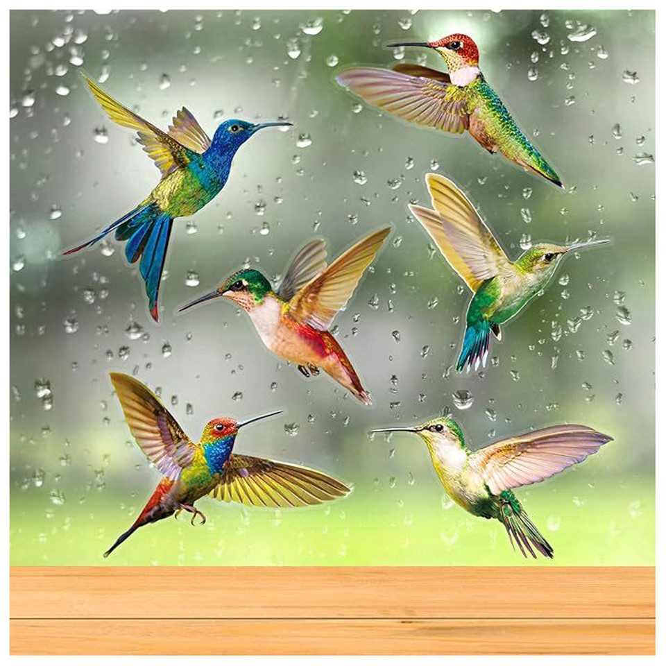 Zyronn Fenstersticker Frühlings-Vogel-Fenstersticker, Schmetterlings- und Kolibri-Fenstersticker