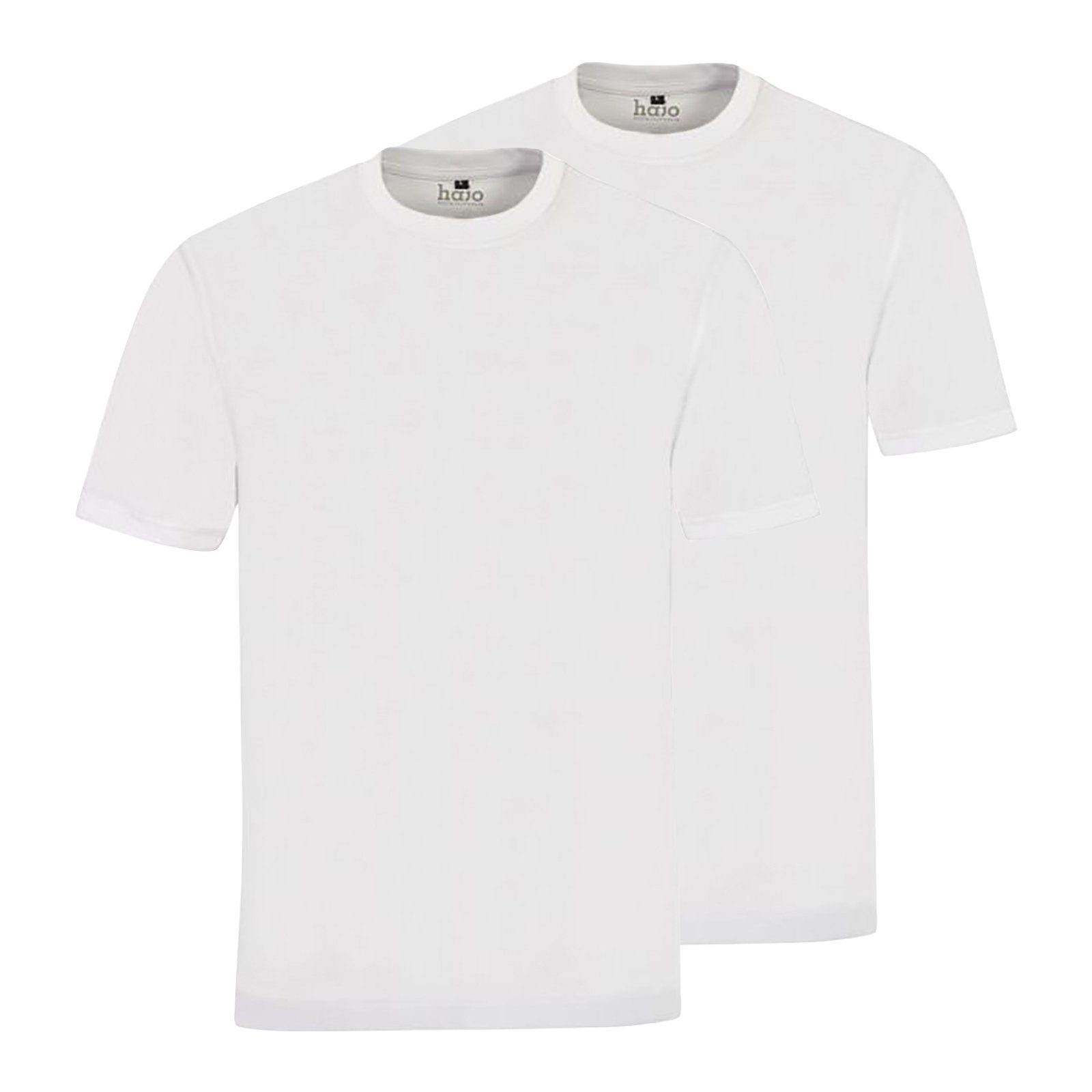 Hajo - Kurzarm 2er Weiß Pack T-Shirt, Basic, Herren T-Shirt