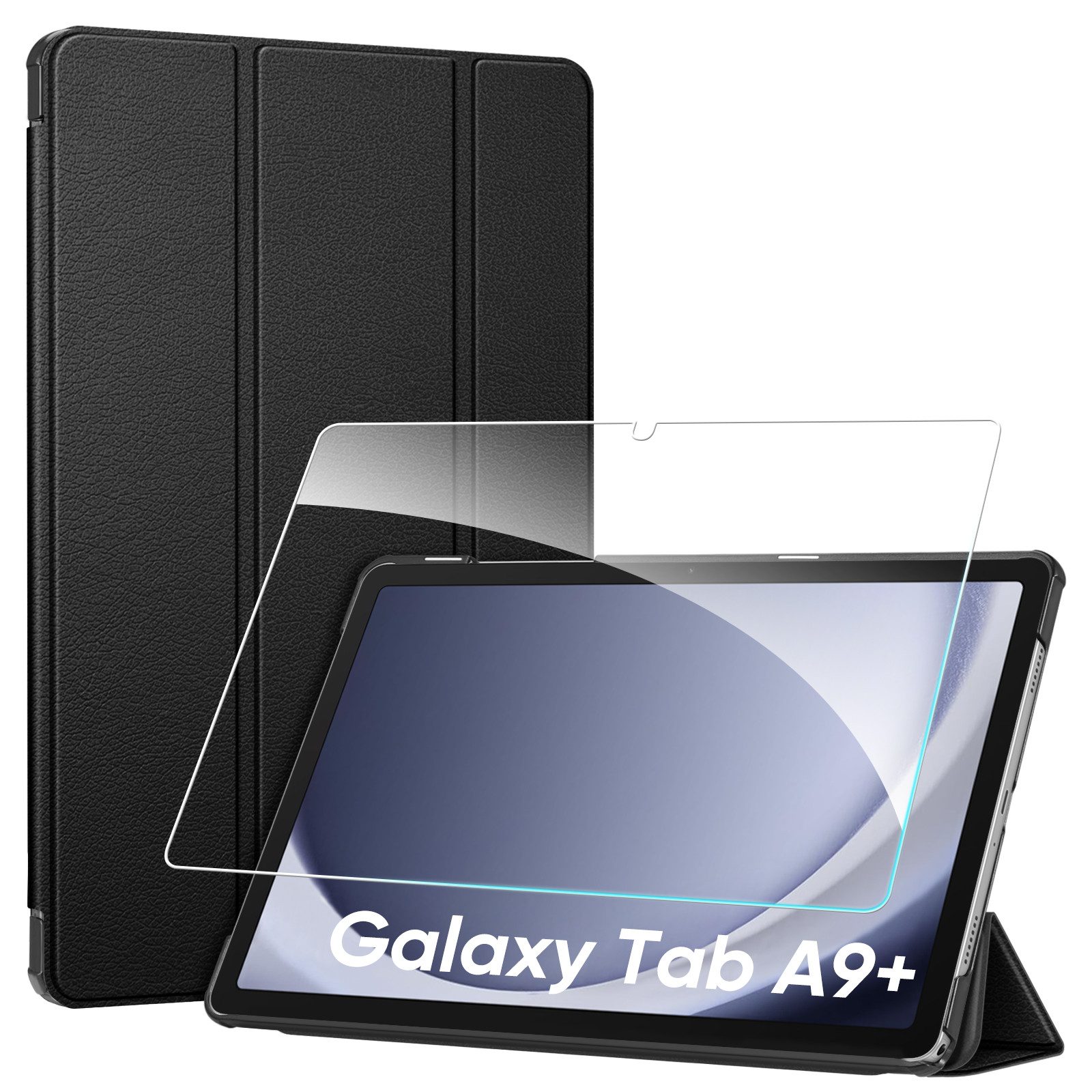 Fintie Tablet-Hülle für Samsung Galaxy Tab A11+ Plus 11" 2025 / Tab A9+ Plus 11 Zoll 2023 11 Zoll, mit Schutzfolie, Ultradünne Kunstleder Schutzhülle mit Standfunktion