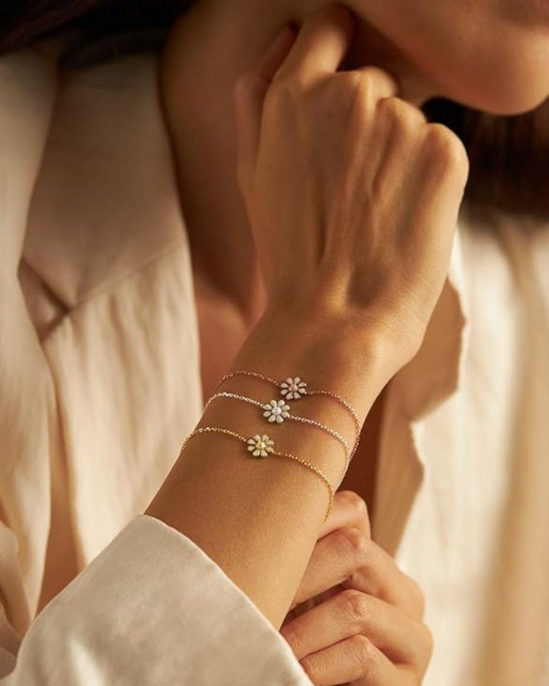 I, Silber Einzelstück® Armband Gänseblümchen mit mit Einzelstück Armband Zirkonia Daisy