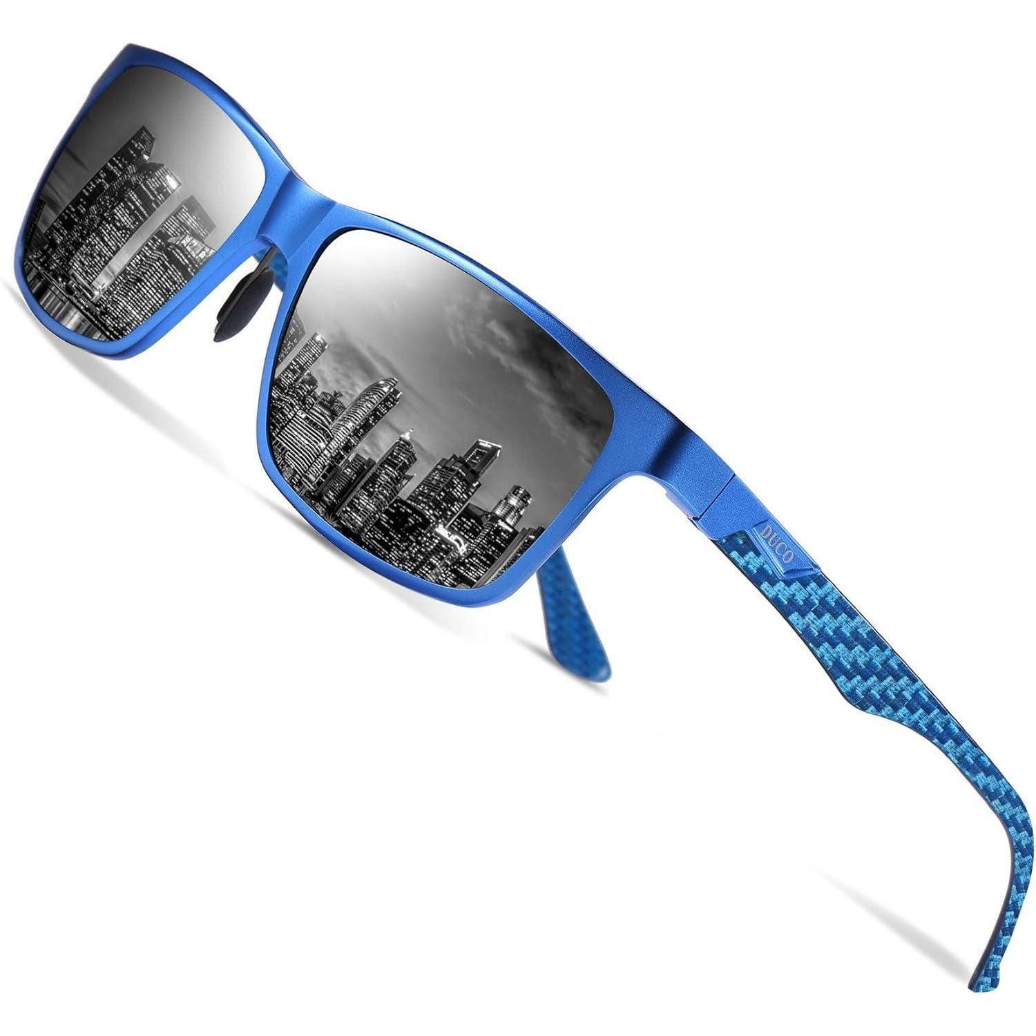 LuxusKollektion Sonnenbrille Sonnenbrille Herren polarisierte Metall Blau Rahmen Schwarz Linse (1-St)