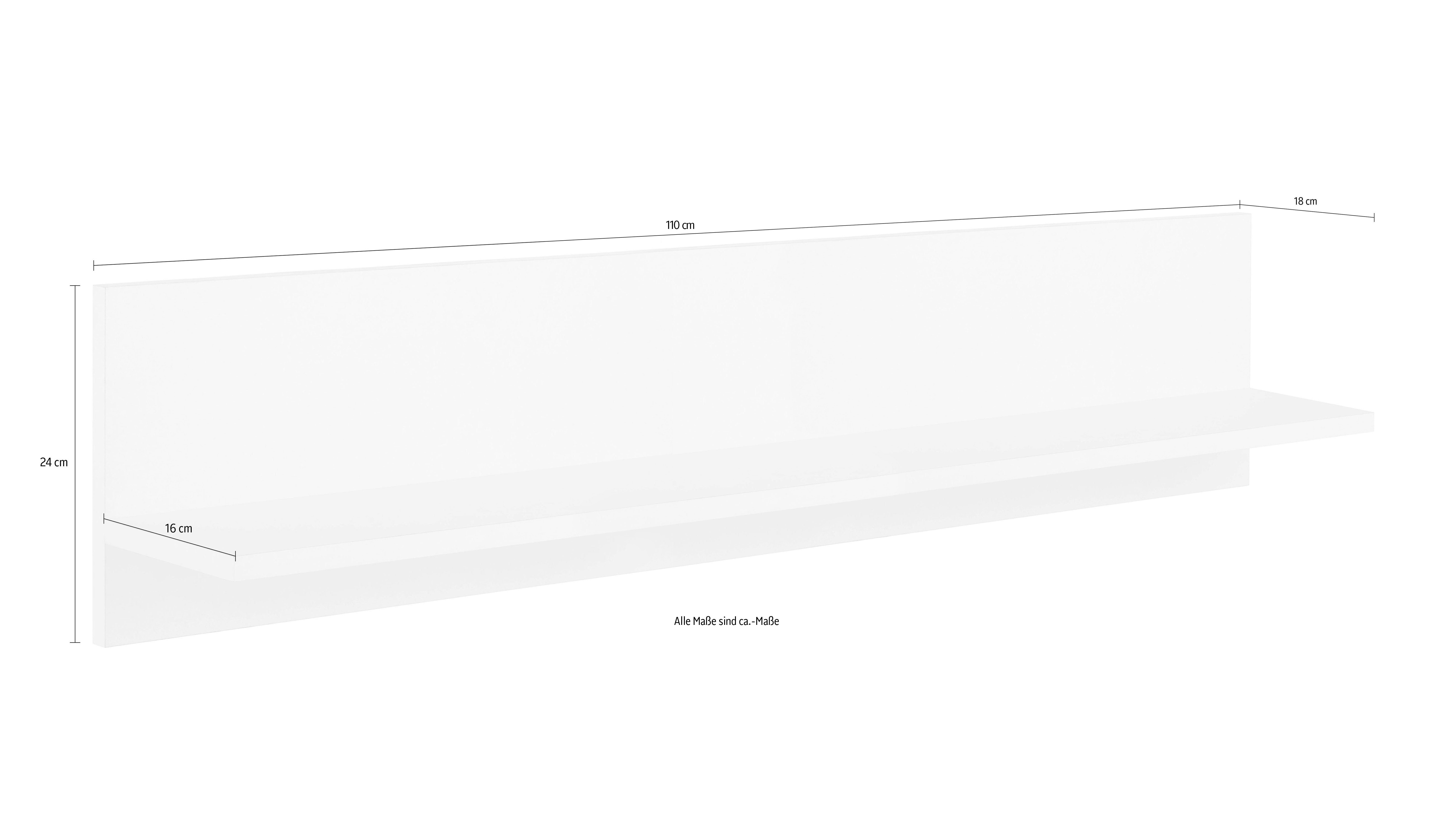 Wandboard cm 110 HELD | weiß MÖBEL Virginia, weiß breit