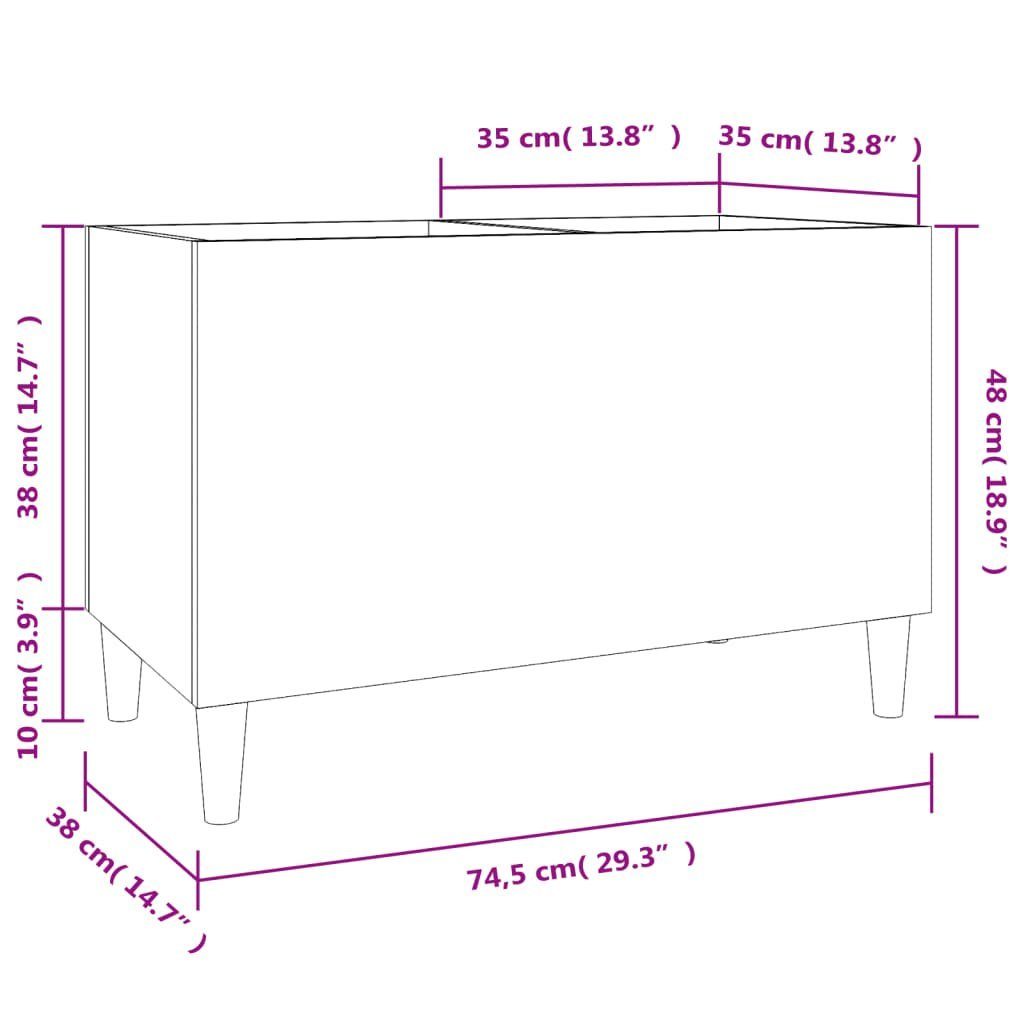 vidaXL Media-Regal Plattenschrank Weiß 74,5x38x48 cm 1-tlg. Holzwerkstoff