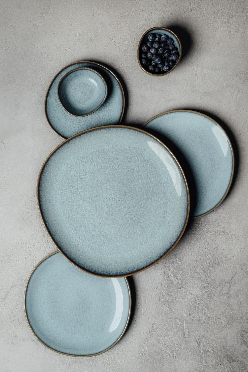 Villeroy & Boch Schale LAVE, 22 x 21 cm, Blau, Grün, mit Reaktivglasur, Steingut, (6-tlg), Spülmaschinenfest, Mikrowellengeeignet