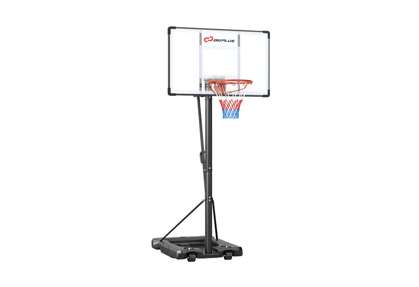 COSTWAY Basketballständer, Tragbarer, 170-305cm höhenverstellbarer Basketballkorb