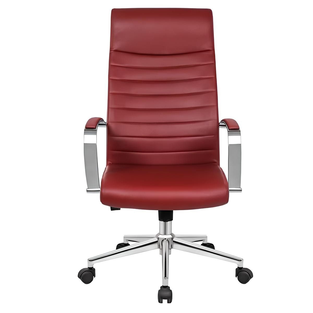 JVmoebel Bürostuhl Rotiger Kunstlederstuhl in Rot mit verstellbarer Sitzhöhe (1 St), Made in Europa