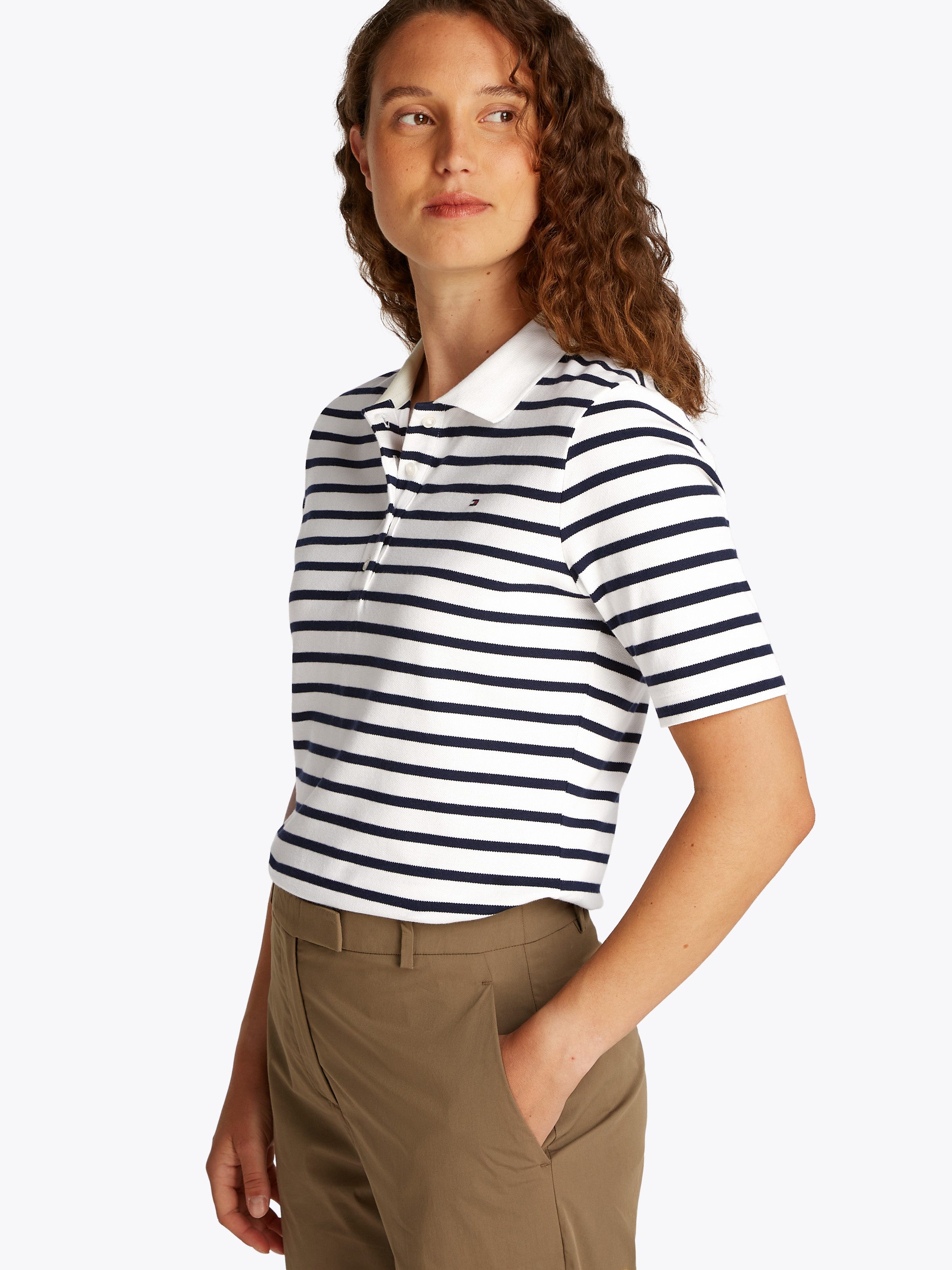Tommy Hilfiger Poloshirt 1985 REG PIQUE POLO mit Logo-Stickerei, Seitenschl günstig online kaufen