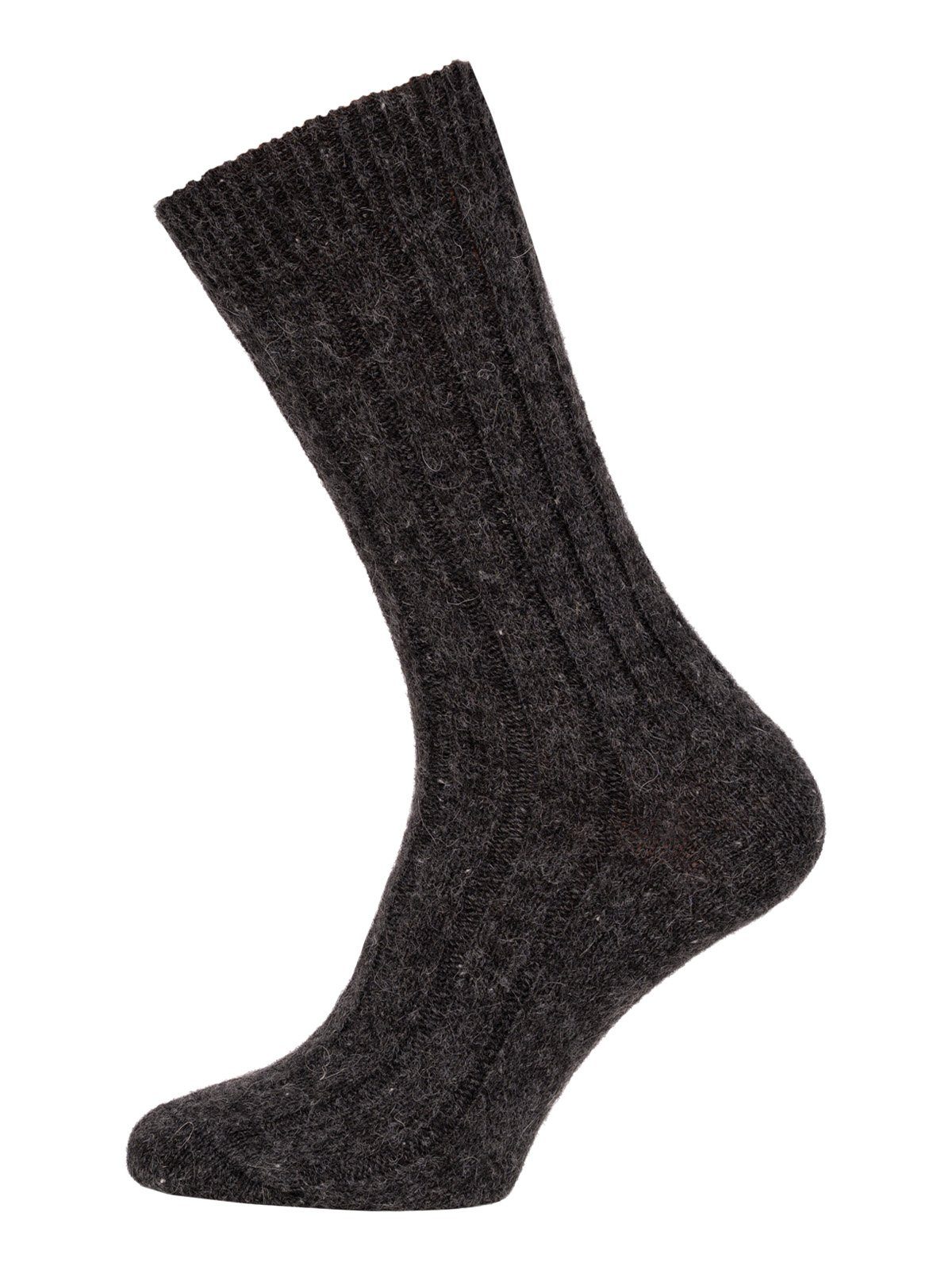 HomeOfSocks Socken Wollsocken aus 95% Wolle (Alpakawolle & Schurwolle) Anthrazit