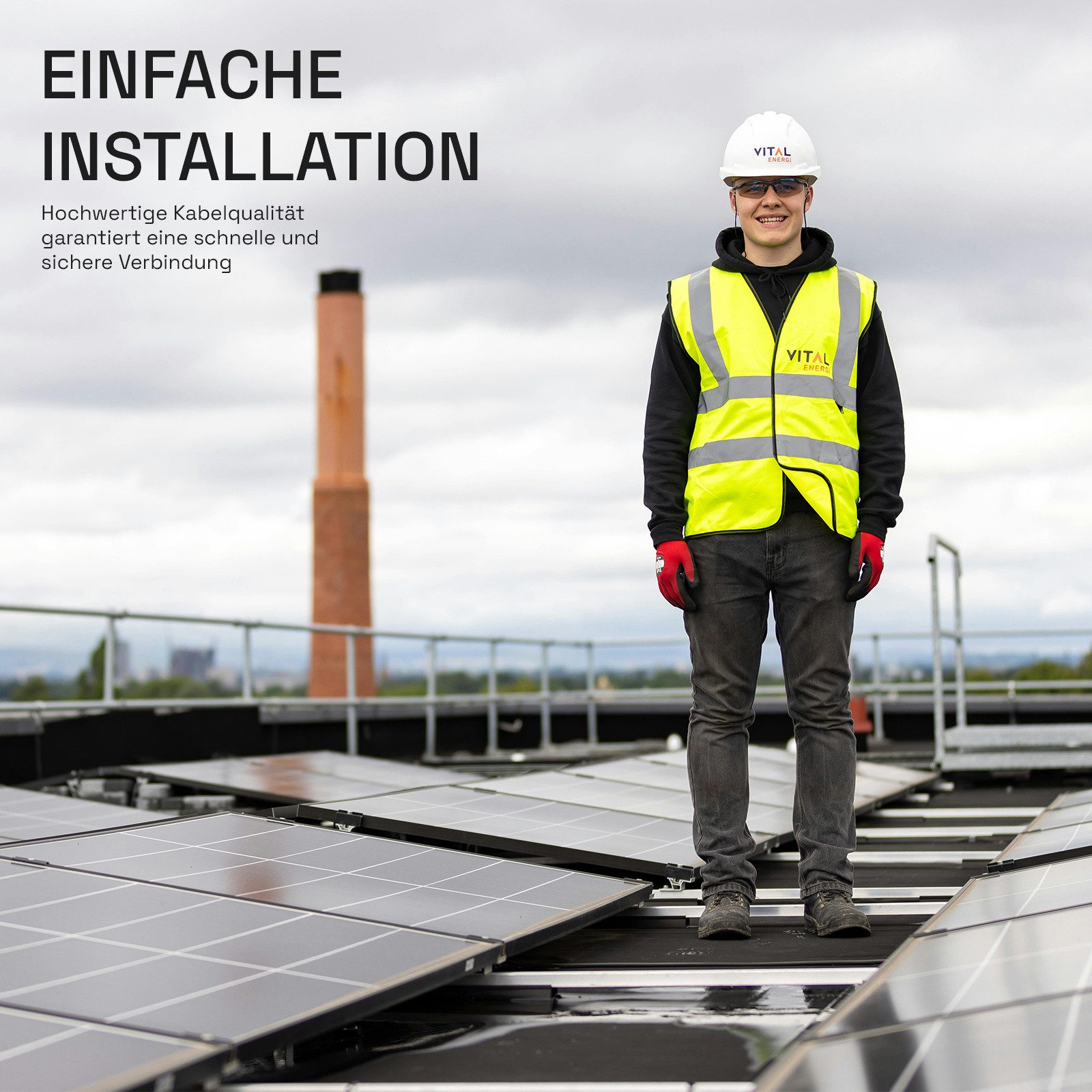 HB-DIGITAL Solarkabel 6mm2 Solarleitung H1Z2Z2-K Photovoltaik PV Kabel Solarkabel, Solarstecker, (500 cm), TÜV Rheinland zertifizierte PV Kabel