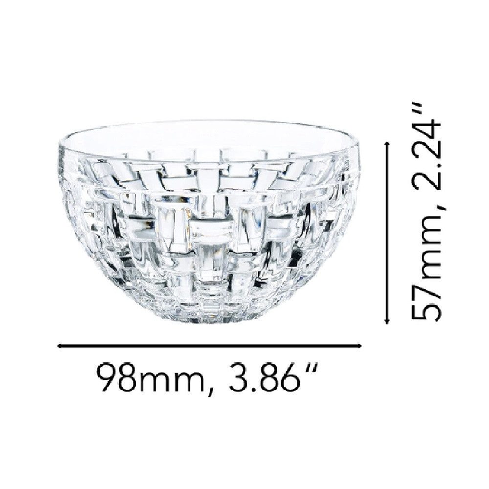 Nachtmann Müslischale Nachtmann Bossa Nova Dip Schale rund 9,8 cm 4er Set, Kristallglas, (Set)
