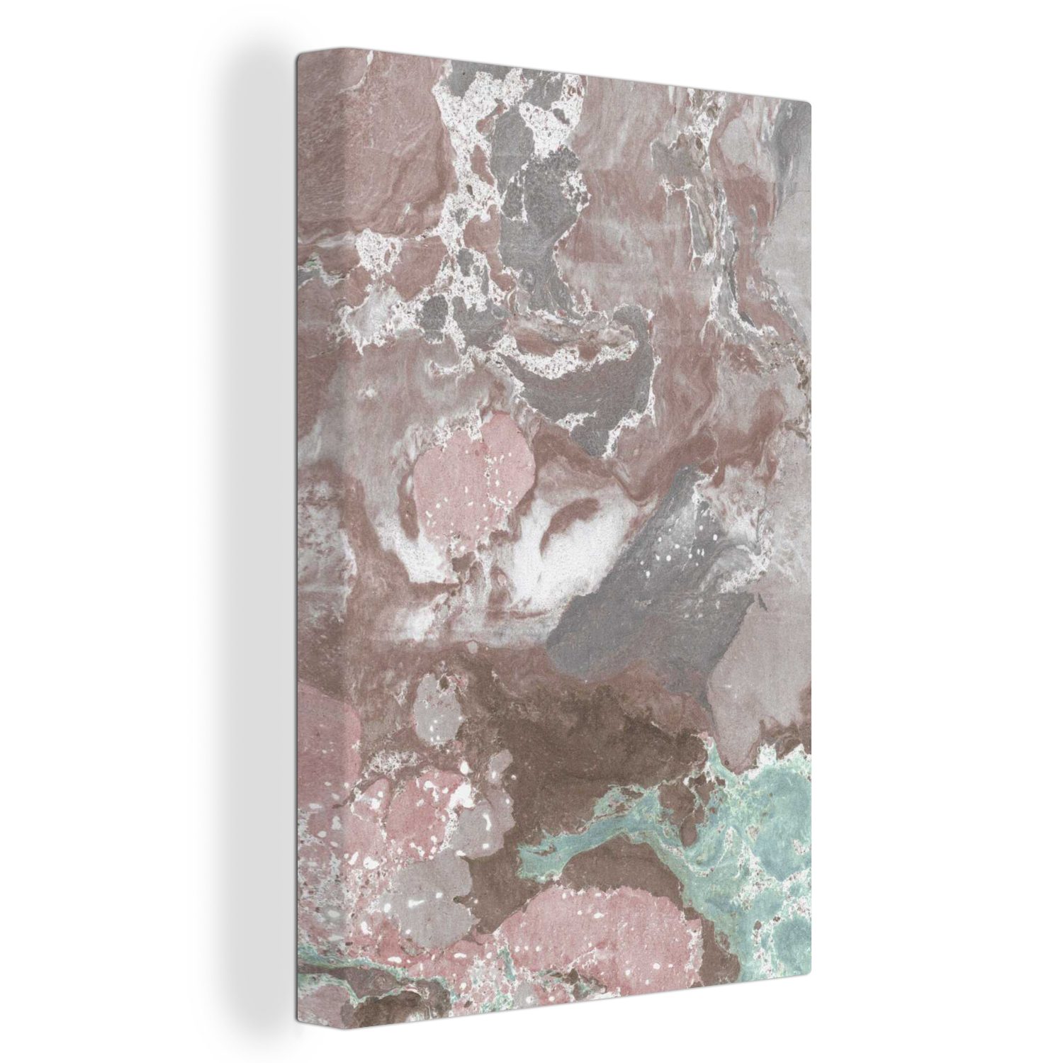 OneMillionCanvasses® Leinwandbild Stein - Rot fertig inkl. Gemälde, (1 cm Leinwandbild St), Granit, bespannt Zackenaufhänger, 20x30 