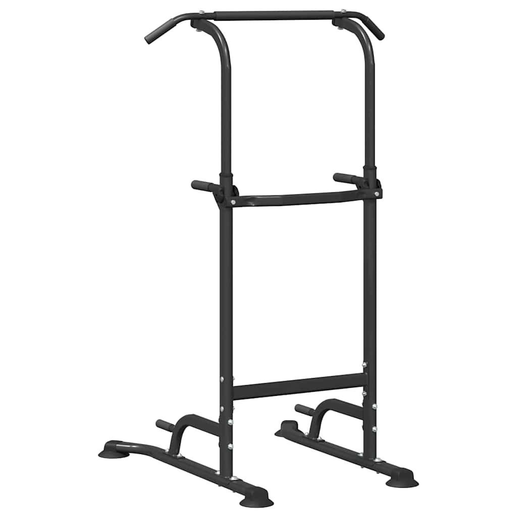 vidaXL Hantel-Wandhalterung Power Turm Dip Station Schwarz 102 x 95 x 210 cm, (1-St)