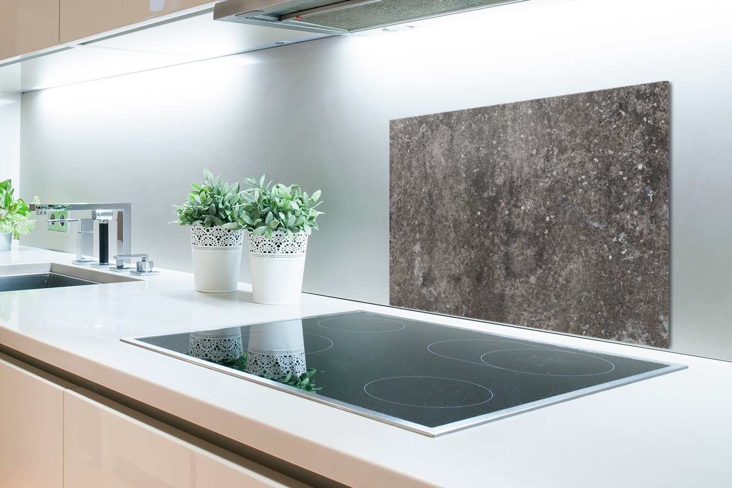 MuchoWow Küchenrückwand Beton - Grau - cm, aus Verkehr, 60x40 - küchen Wandschutz, Temperaturbeständig Herdblende (1-tlg), Punkte