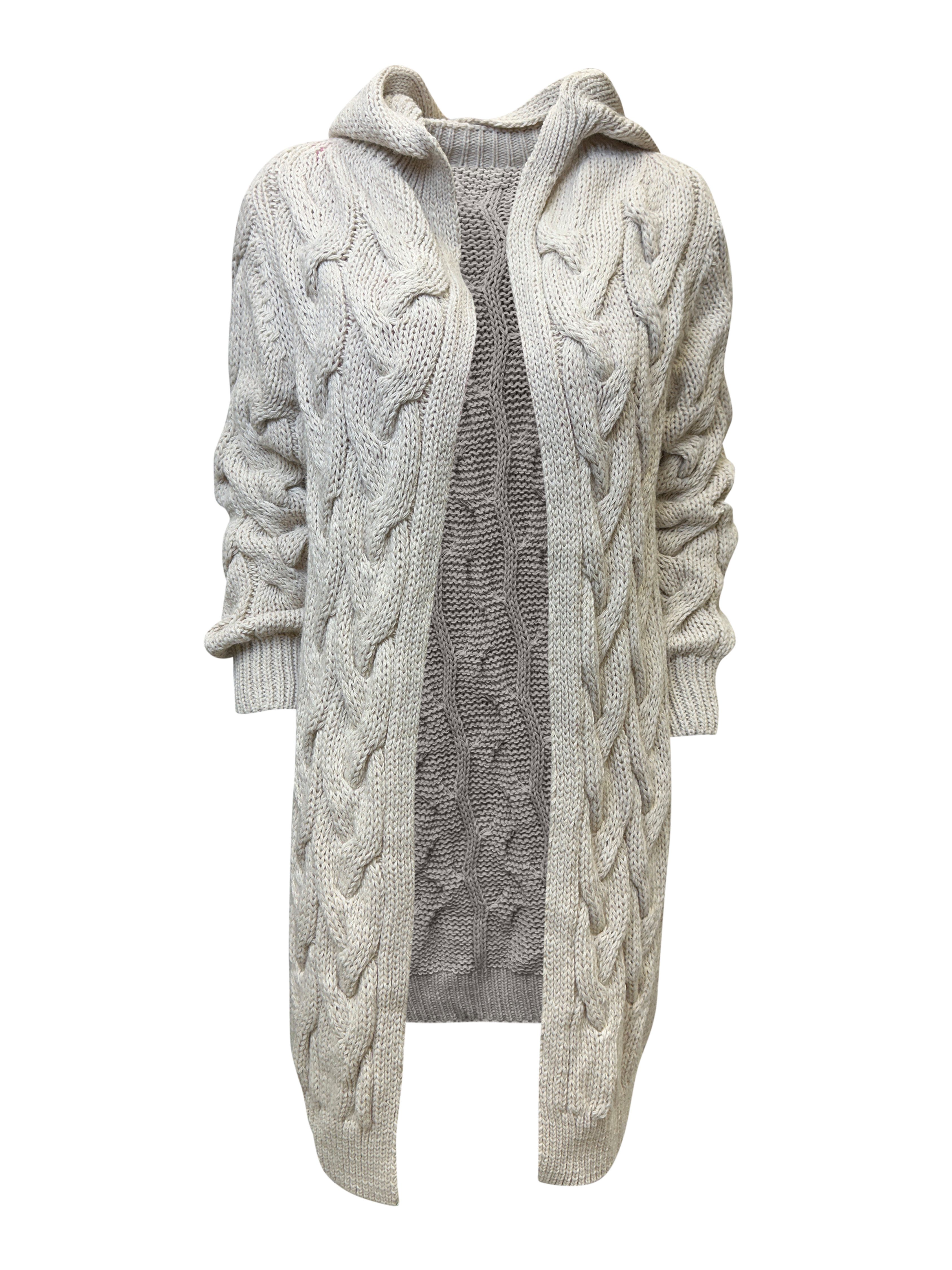 Worldclassca Kapuzenstrickjacke Worldclassca lange Strickjacke Zopfmuster günstig online kaufen