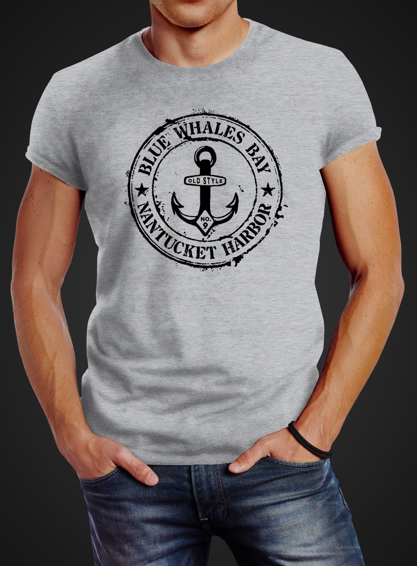 Neverless Print-Shirt Herren T-Shirt Anker Motiv günstig online kaufen