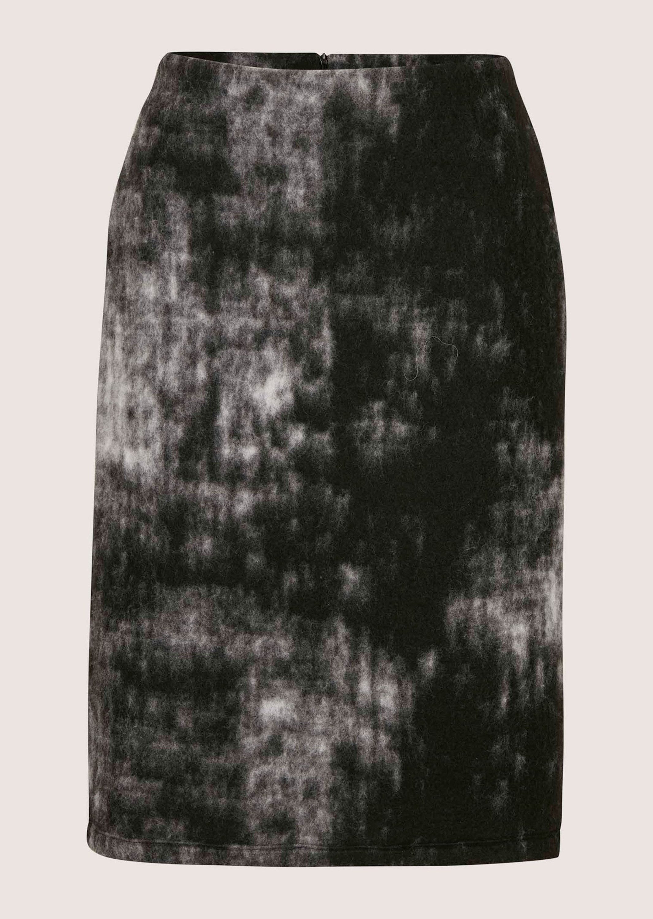 MADELEINE Bleistiftrock Bleistiftrock aus Woll-Jacquard Bundlose Form, grafisches Muster & Gehschlitz hinten – Bild 5 von 5