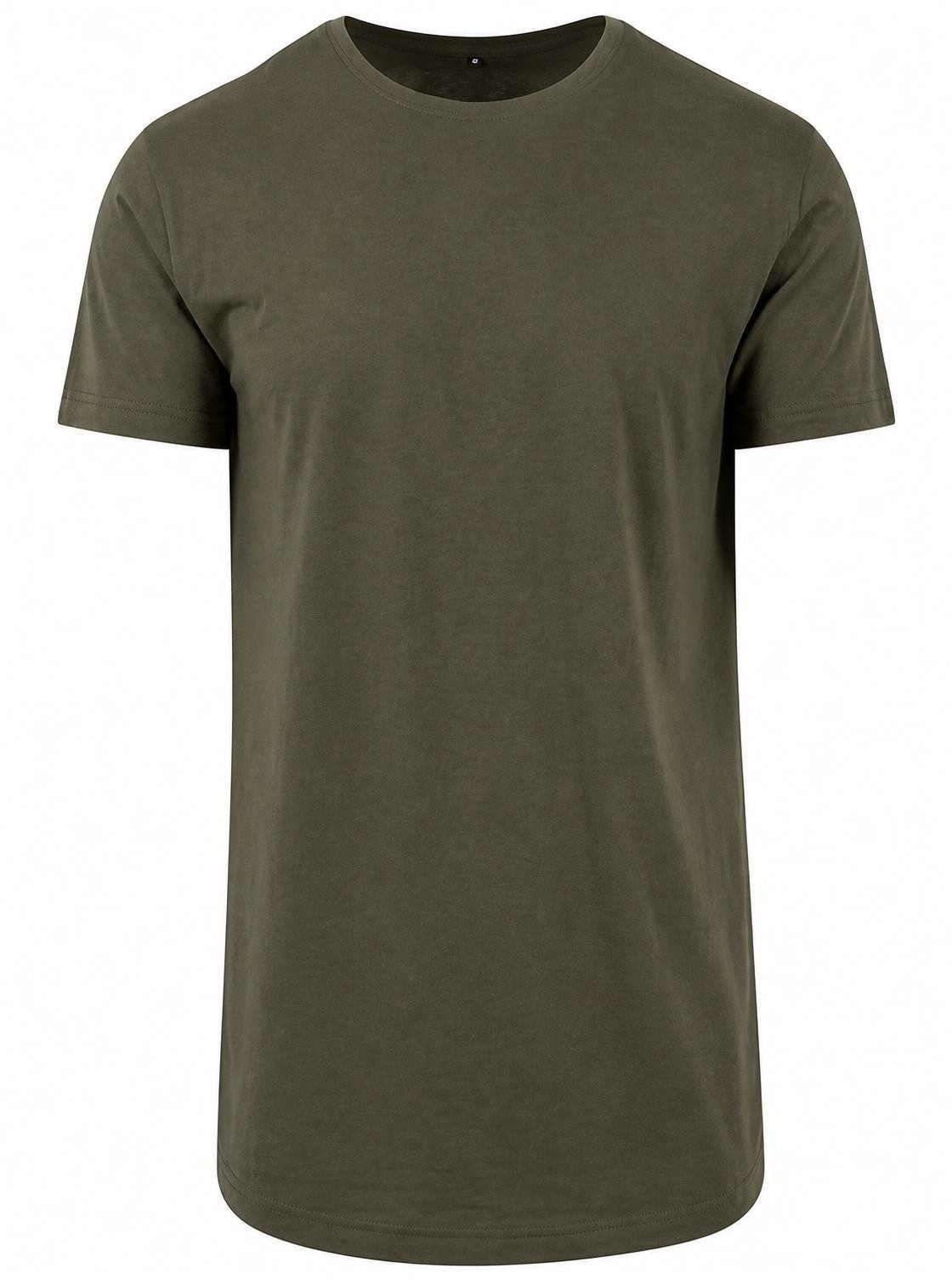 Build Your Brand Rundhalsshirt Shaped Long Herren T-Shirt