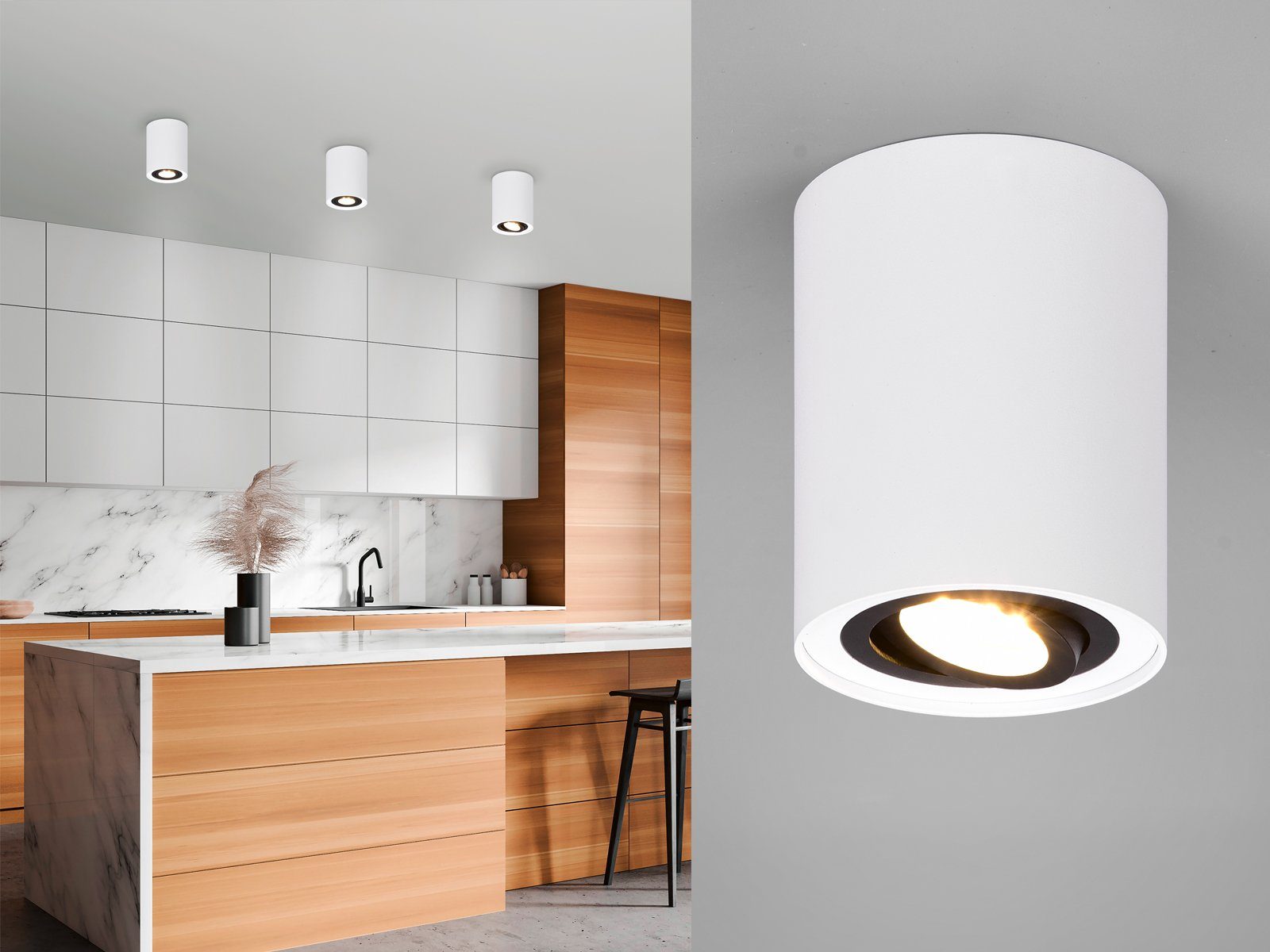 TRIO Leuchten LED Deckenstrahler, Dimmfunktion, LED wechselbar, Warmweiß, A günstig online kaufen