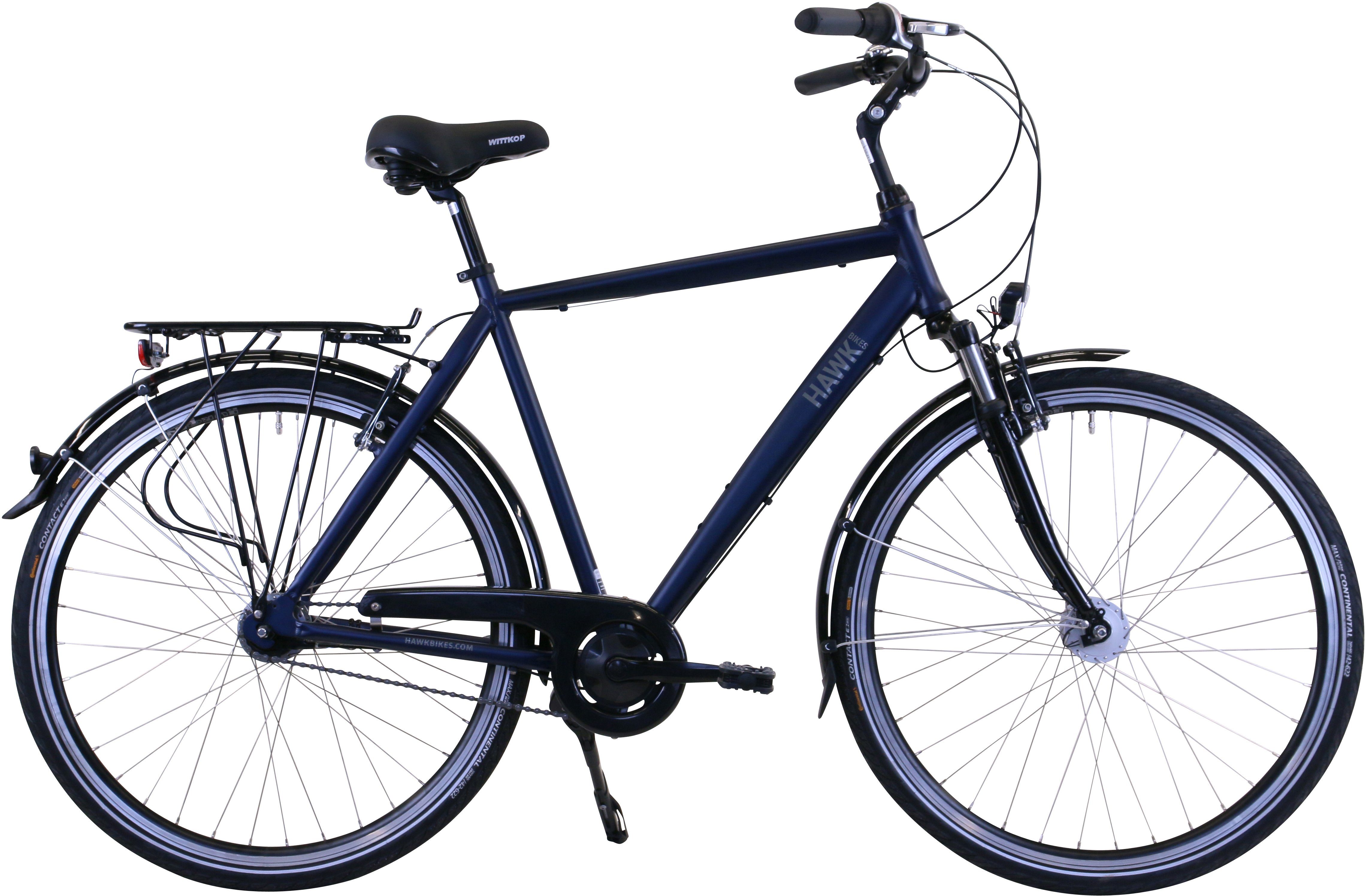 HAWK Bikes Cityrad Gent Deluxe, 7 Gang Shimano, Nabenschaltung, für Herren, Nabenschaltung