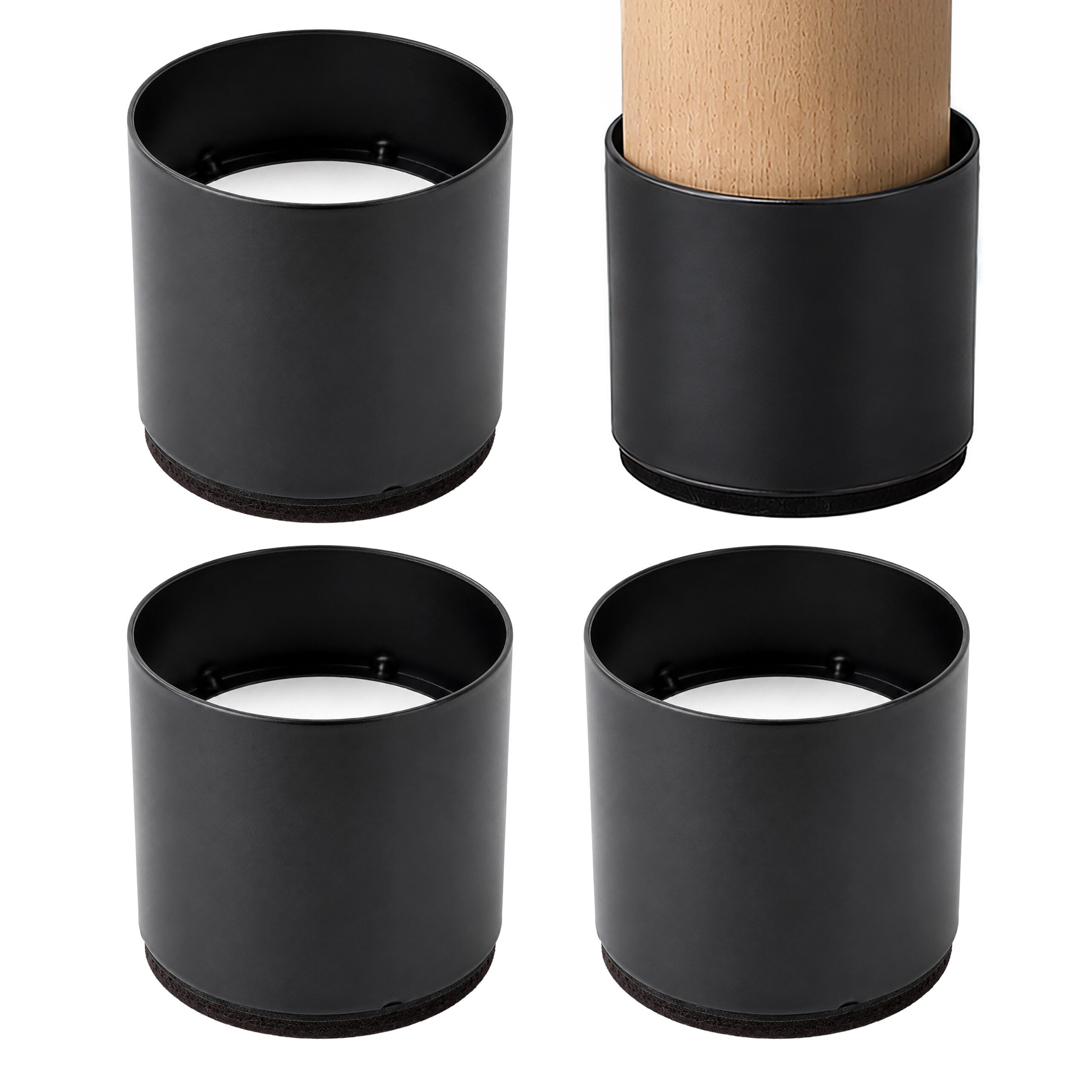 relaxdays Erhöhungs-Set Möbelerhöhung Stahl 4er Set, (4-St), 4,6 cm, rund