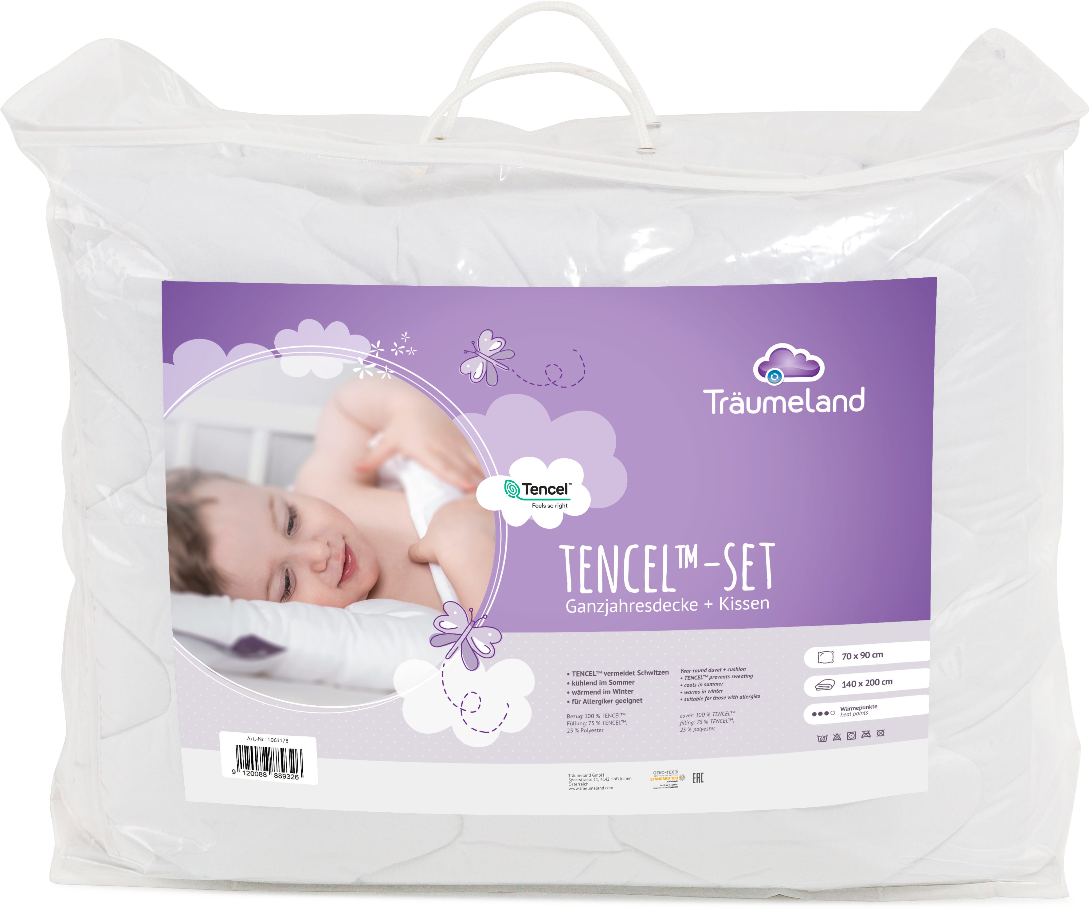 Träumeland Kinderbettdecke + Kopfkissen TENCELTM günstig online kaufen