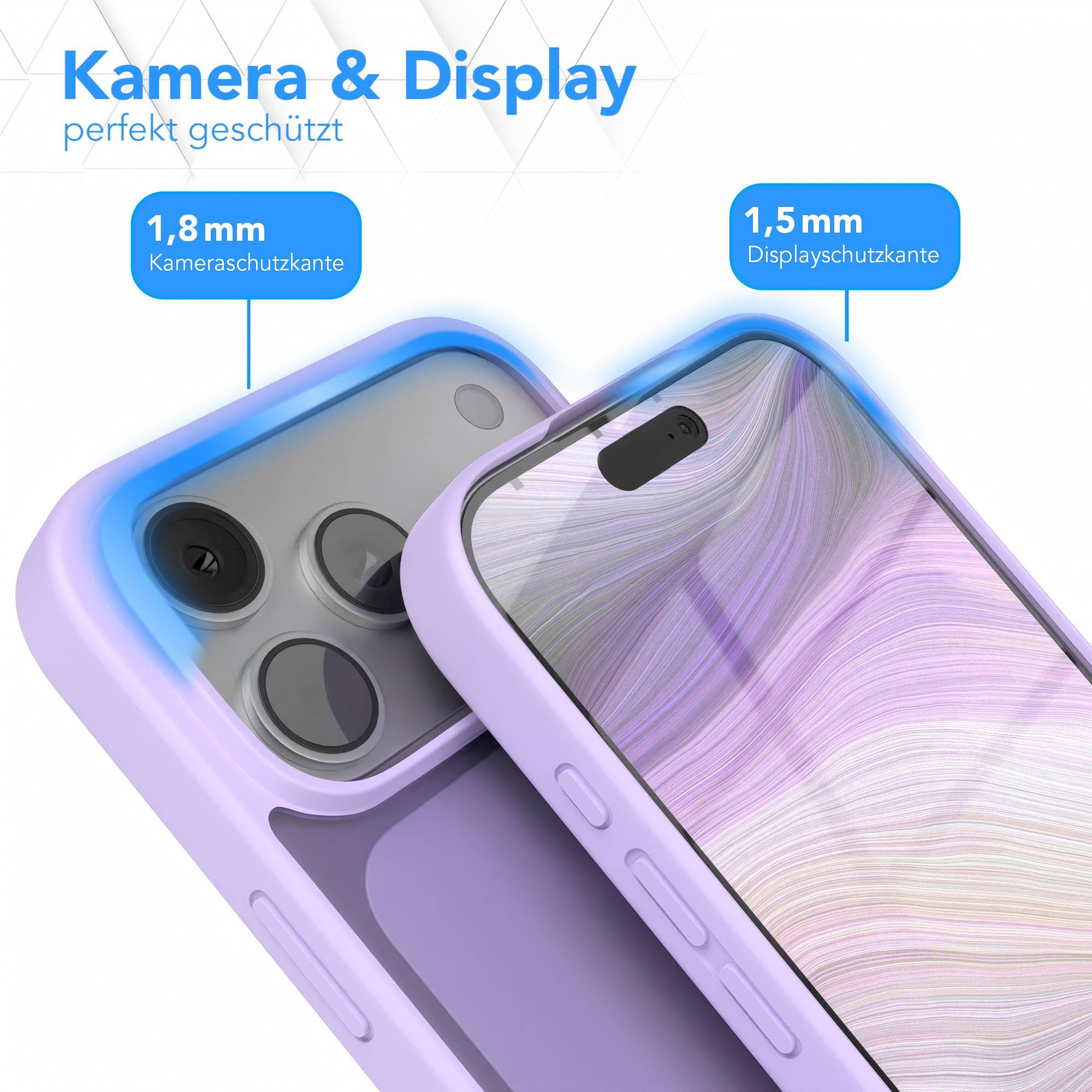 EAZY CASE Handyhülle Outdoor Case für Apple iPhone 17 Pro Max 6,9 Zoll, Schutzhülle mit Kameraschutz Robust Schutzhülle stoßfest Lila Lavendel – Bild 3 von 5