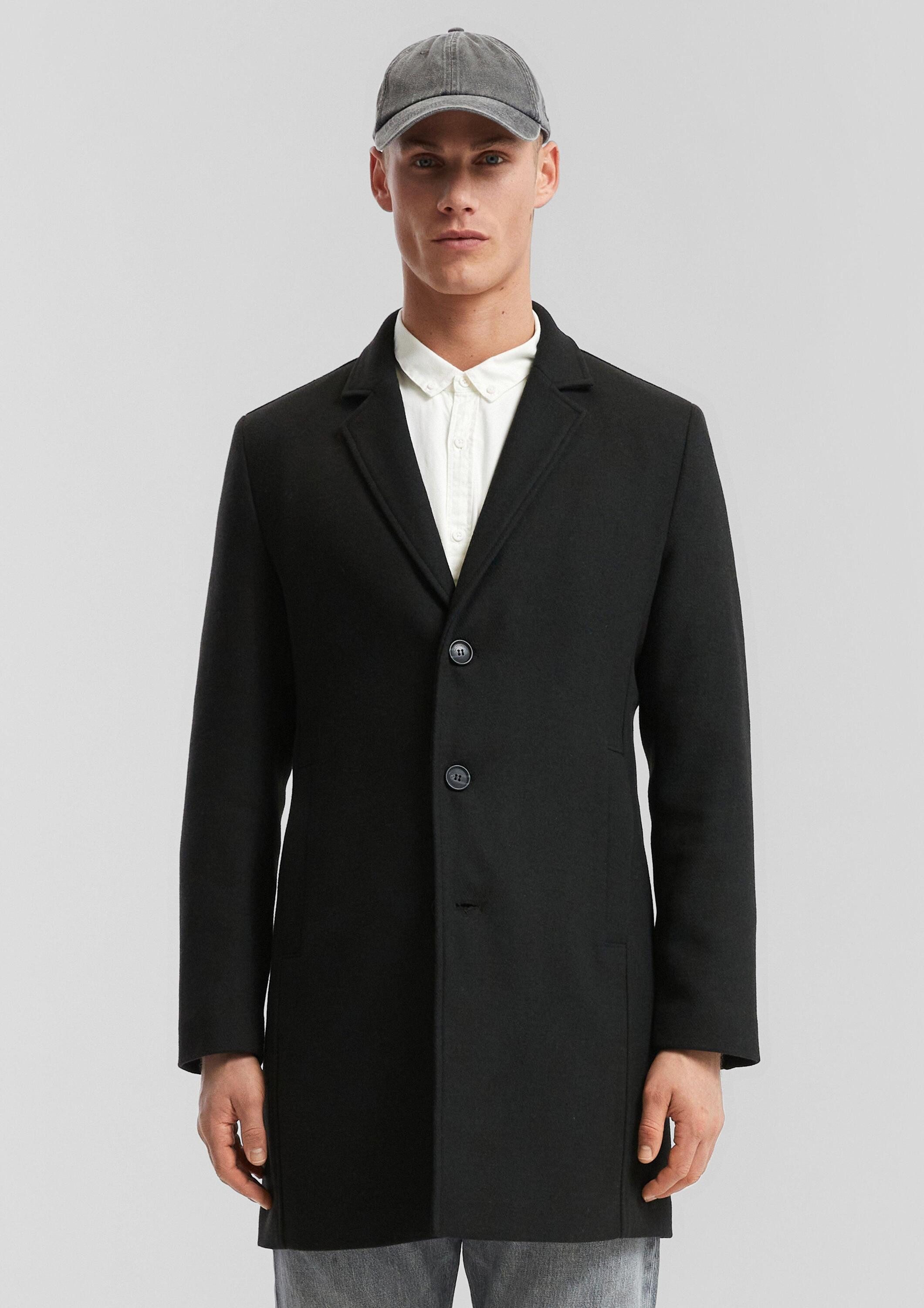 QS Funktionsmantel Outdoor-Mantel Mantel mit Reverskragen aus Wollmischung günstig online kaufen