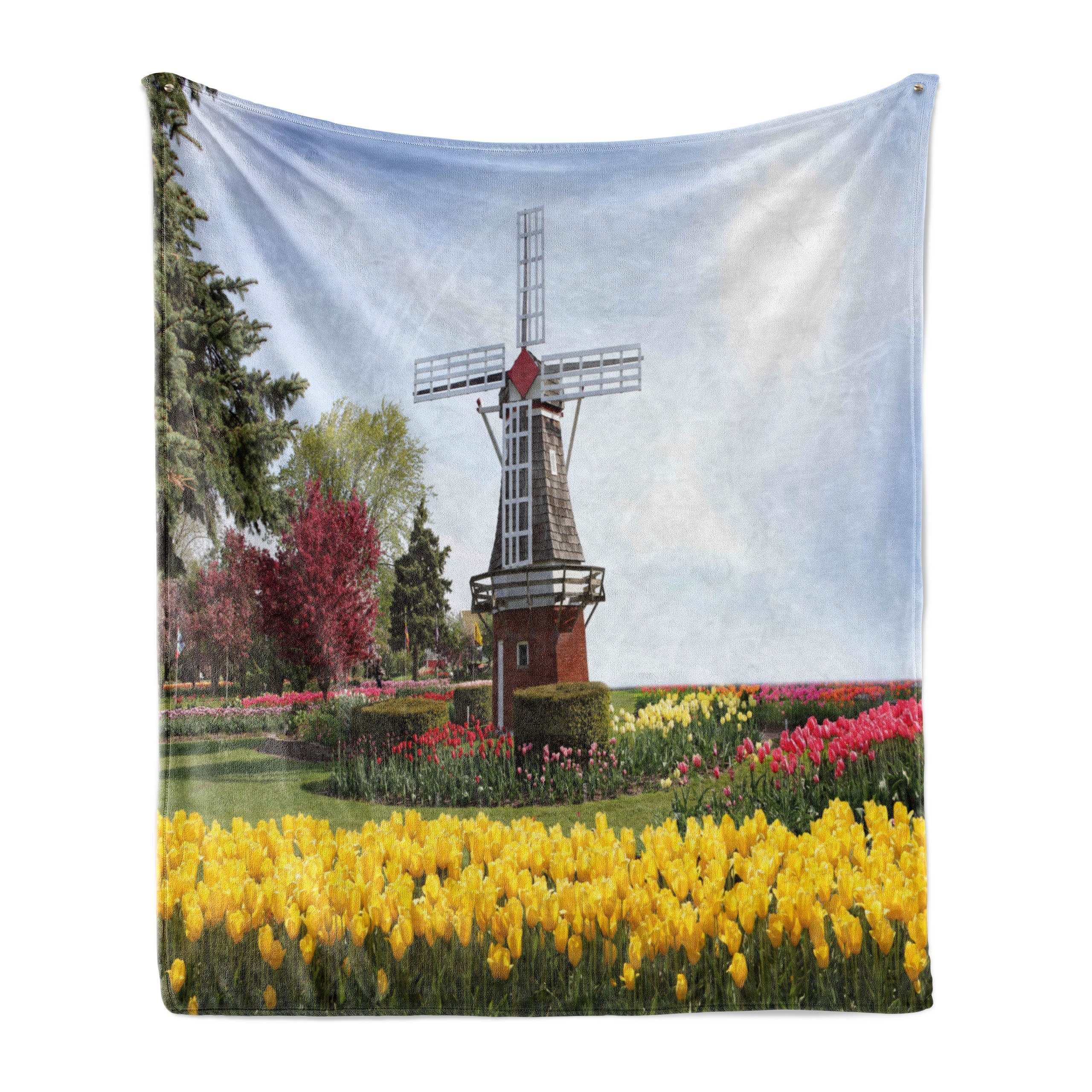 Wohndecke Gemütlicher Plüsch Innen- Serene für Tulpen Abakuhaus, den Außenbereich, Garden und Windmühle