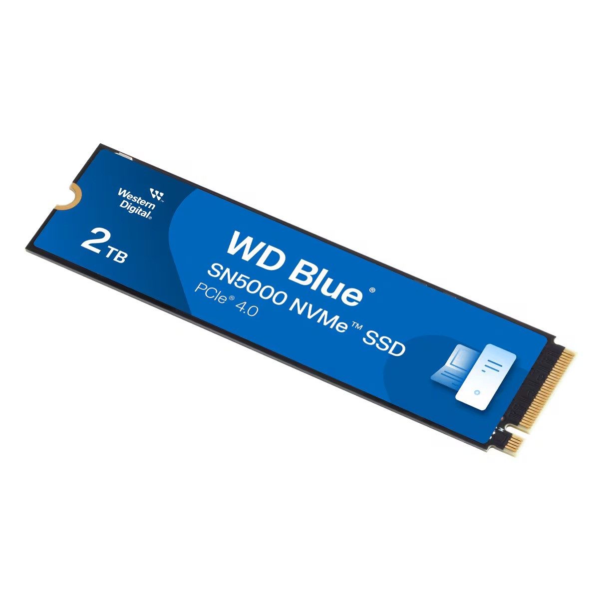 Western Digital WD Blue SN5000 2TB SSD M.2 2280 NVMe 2000GB interne SSD (2 TB) M.2" 5150 MB/S Lesegeschwindigkeit, 4850 MB/S Schreibgeschwindigkeit, PCIe Gen4 x4, NVMe, Western Digital nCache 4.0, 3D TLC NAND