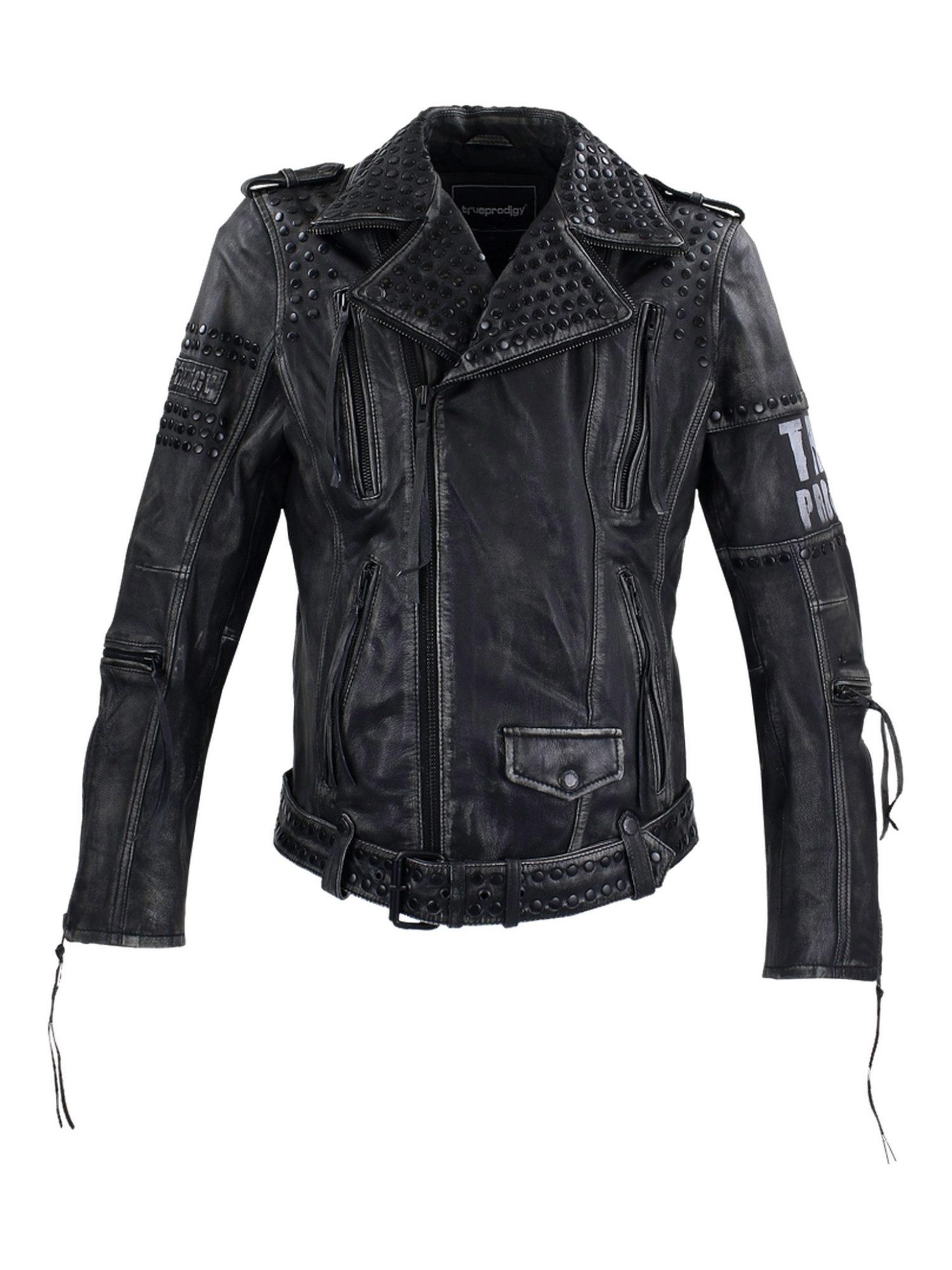 trueprodigy Lederjacke Dwayne mit Nieten, Print günstig online kaufen