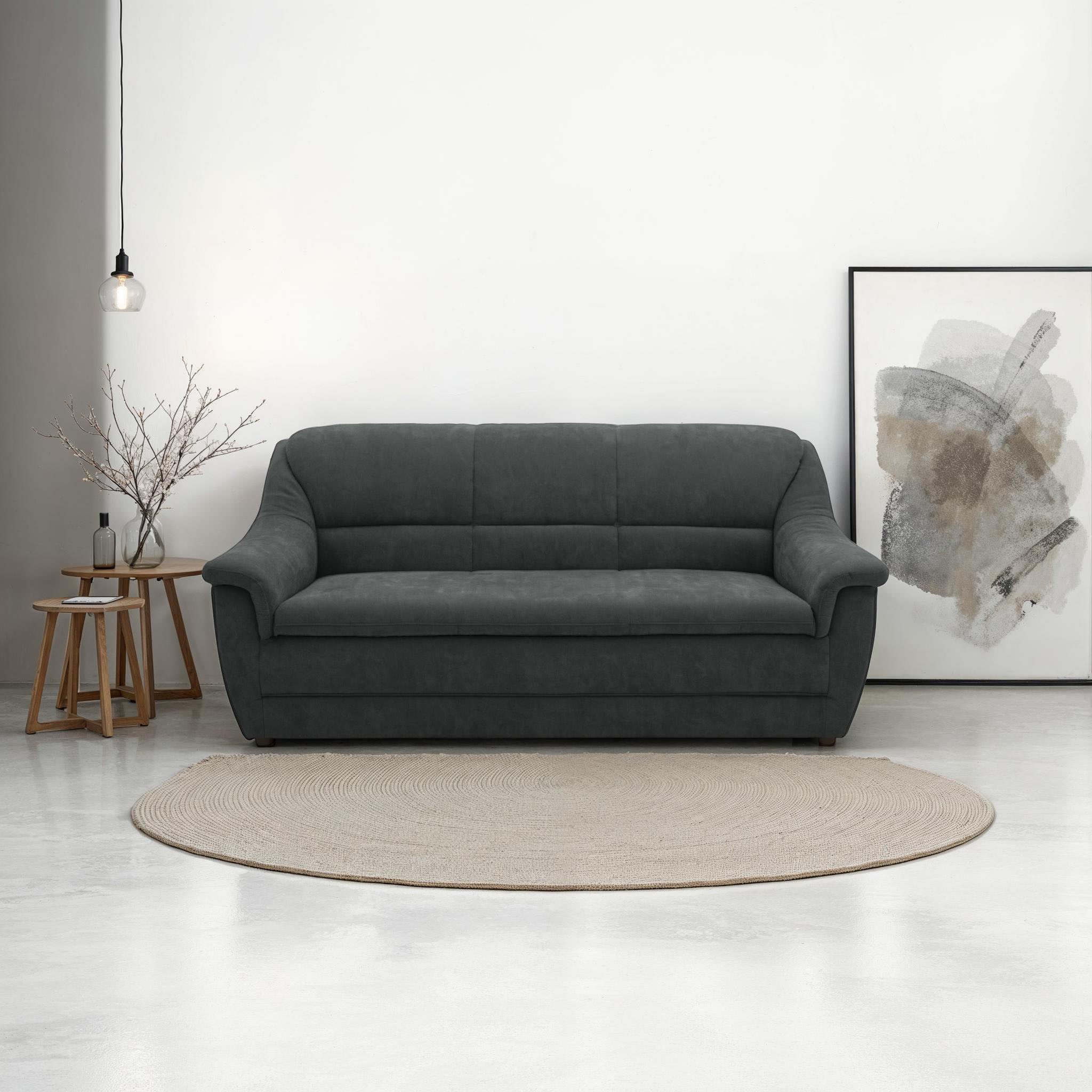 DOMO collection 3-Sitzer Lale, zeitloses und komfortables Sofa, bequeme Armlehnen, Breite 185cm