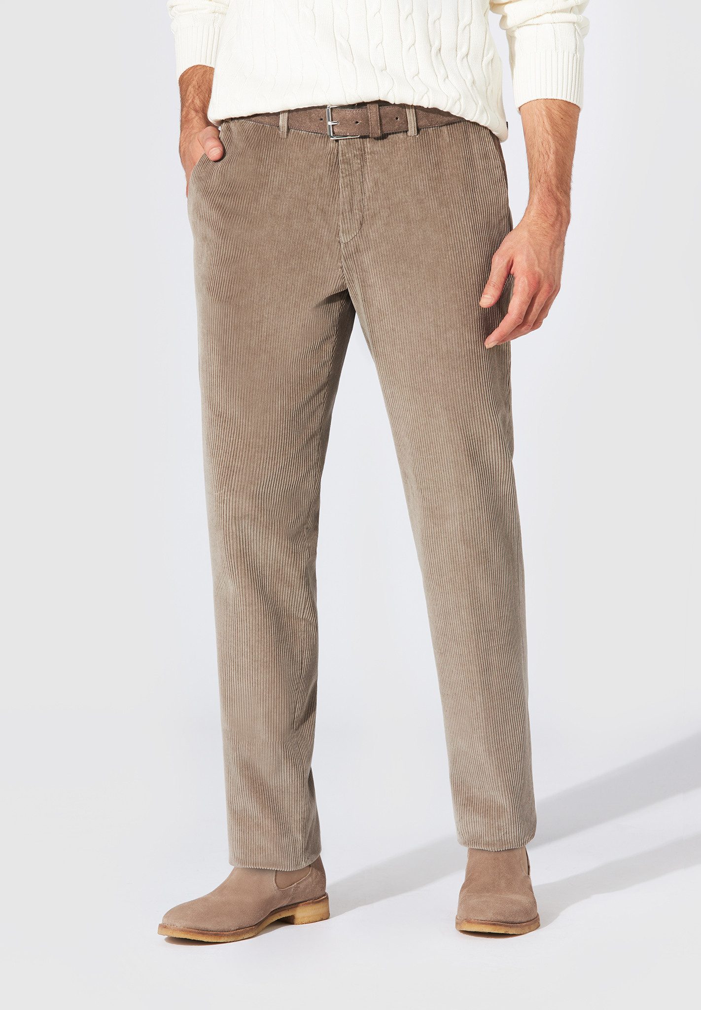 Hiltl Cordhose Tilo I Cordhose Herren Slim Fit Genua Cord, grau, 29 hochwertige Cordqualität mit höchstem Tragekomfort