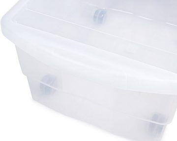 ONDIS24 Aufbewahrungsbox »Kunststoffbox, Rollbox 80 L, Spielzeugkiste, Aufbewahrungsbox«, mit Deckel und Rollen, stapelbar
