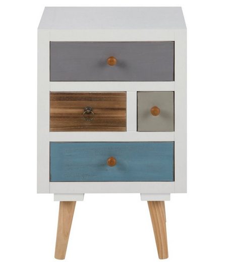 ebuy24 Nachttisch »Thames Nachttisch in weiß mit verschiedenfarbigen