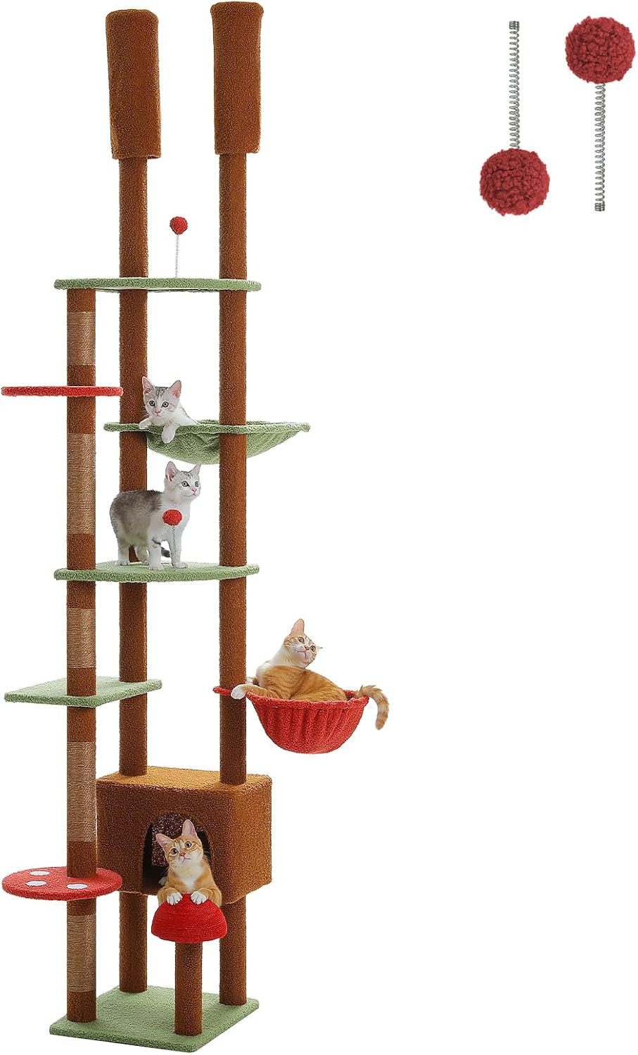 Purpurra Kratzbaum Höhenverstellbar mit Blättern/Champignon, Hängematte, günstig online kaufen