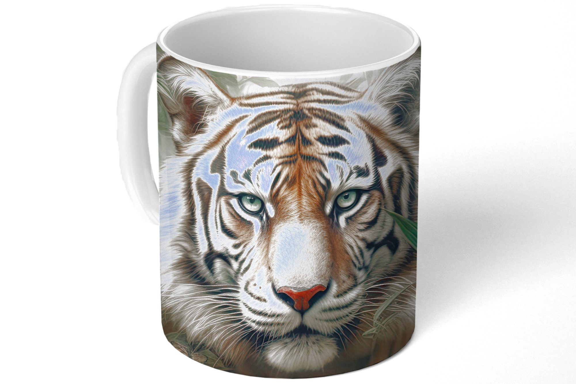 MuchoWow Tasse Tiger Teetasse, Kaffeetassen, Teetasse, - Blumen, Tiere Schmetterlinge Geschenk Keramik, - - - Becher, Dschungel