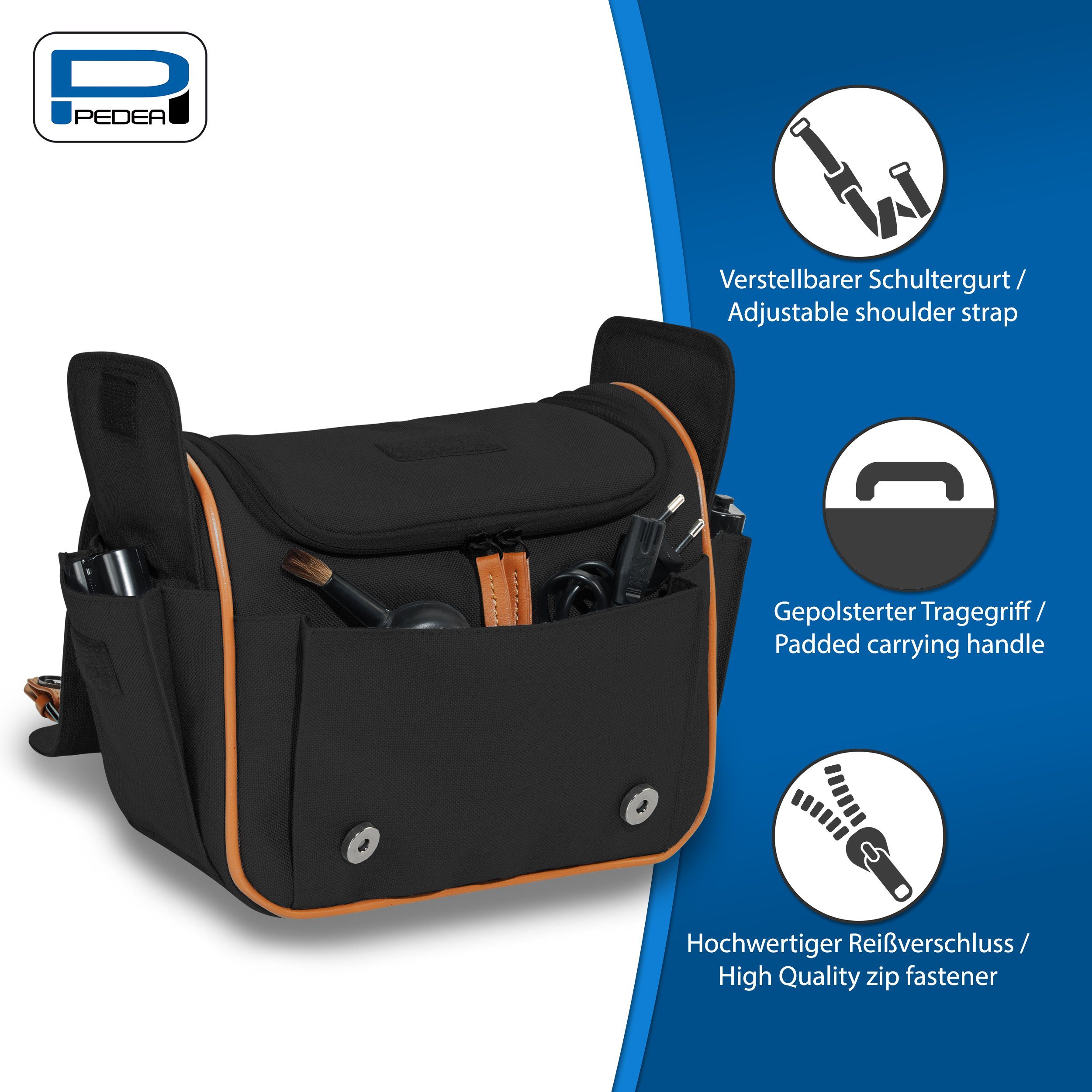 PEDEA Kameratasche VINTAGE Fototasche für Spiegelreflexkamera DSLR SLR, Regenschutz, Schultergurt, Zubehörfächer