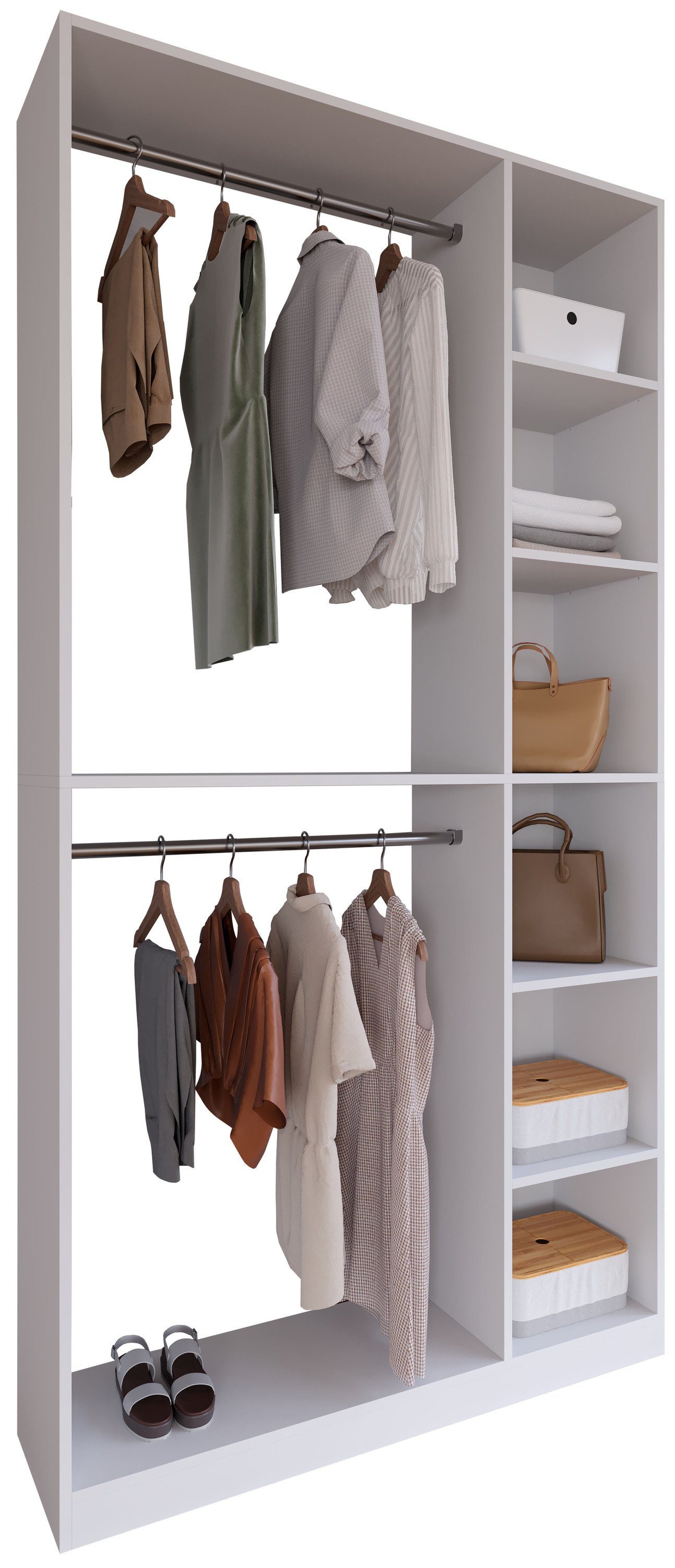 begehbarer Regal Palosa Kleiderschrank XL Offener VCM (1-St) Weiß Kleiderschrank