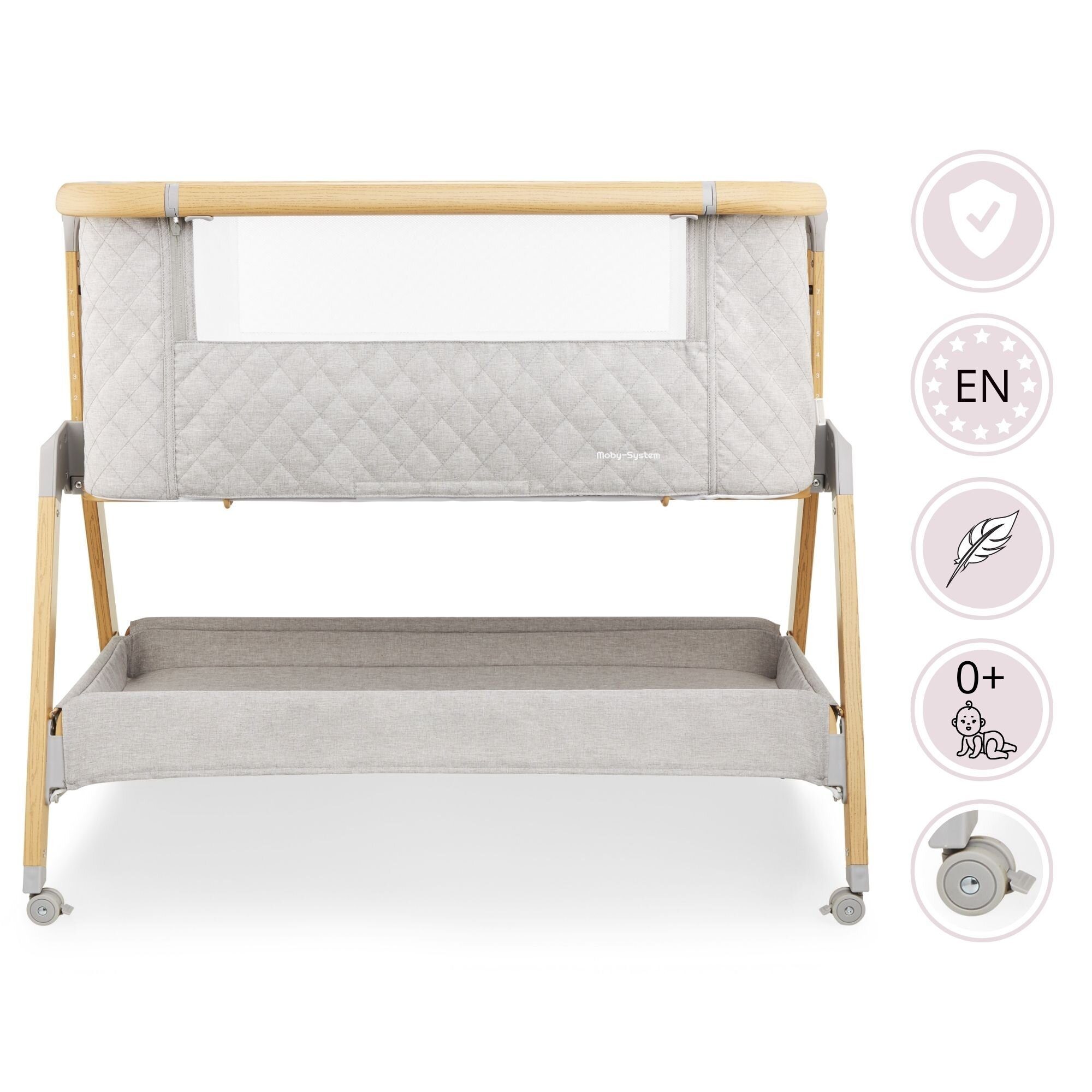 Moby-System Beistellbett Baby-Reisebett, freistehend, 3-in-1 - Co-Sleeper DREEMY