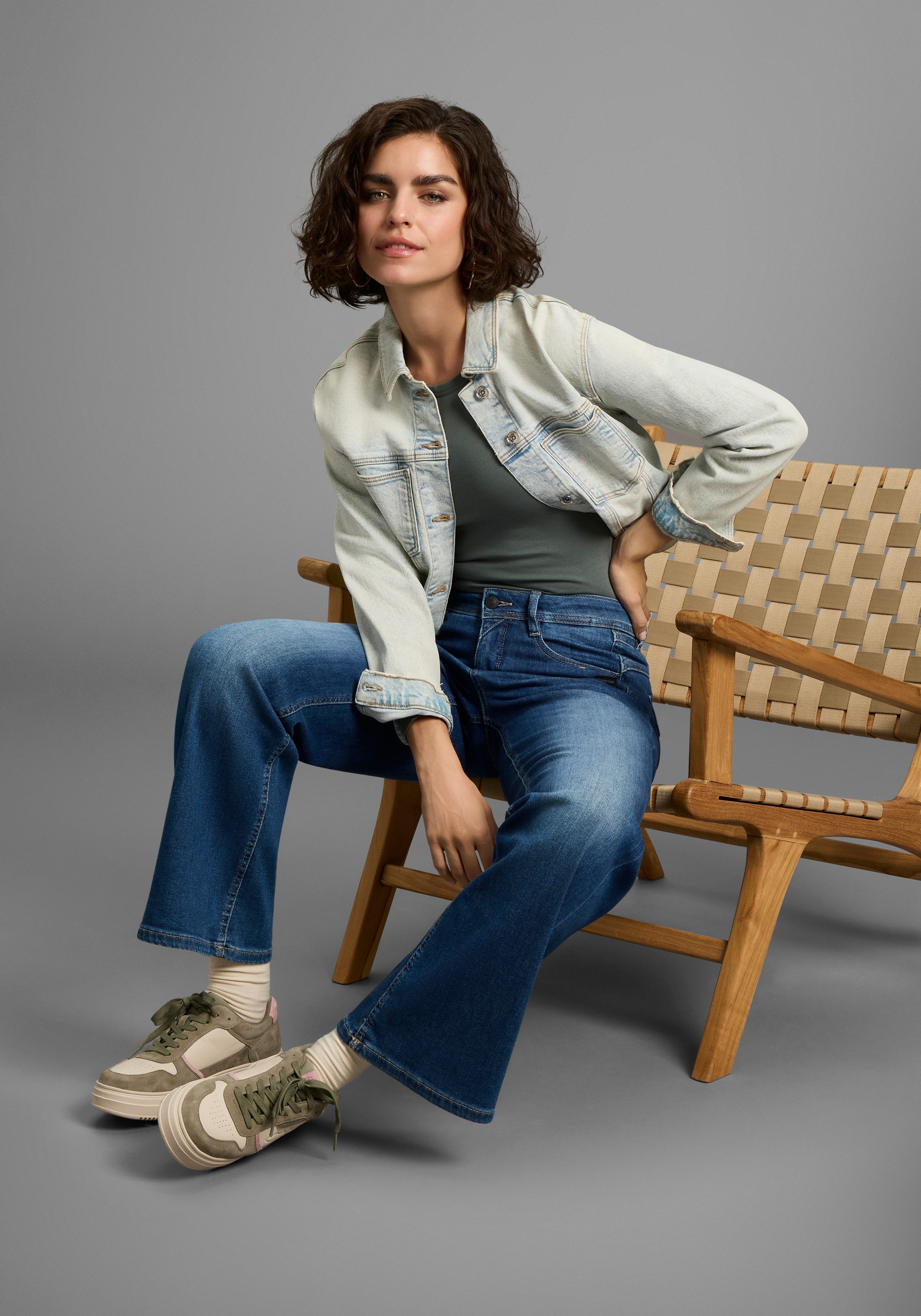 Laura Scott Langarmbody aus elastischer Baumwollmischung, figurbetonte Passform – Bild 5 von 5