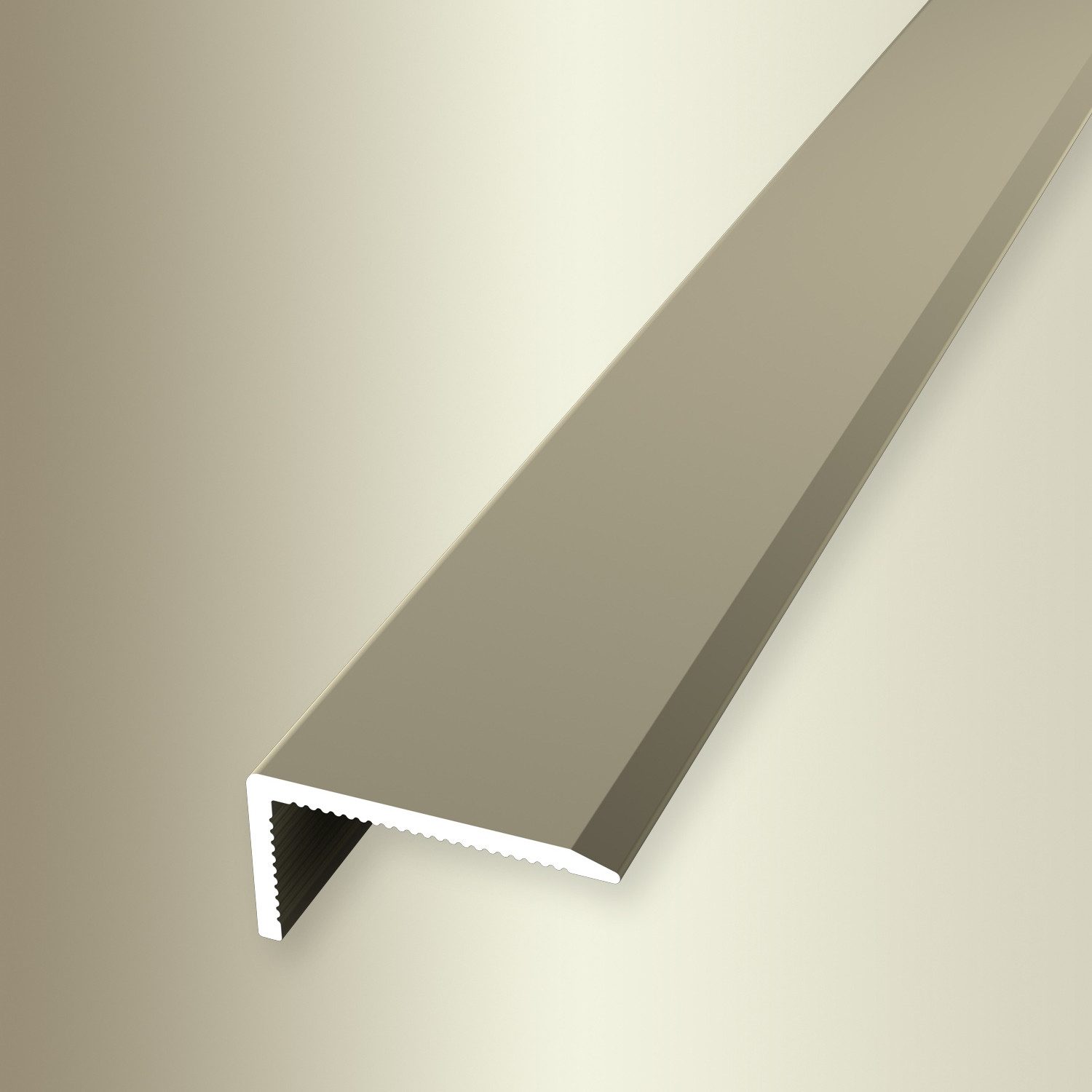 Küberit Treppenkantenprofil 10 x 20 x 1000 mm Winkelprofil Sand Ungebohrt Aluminium