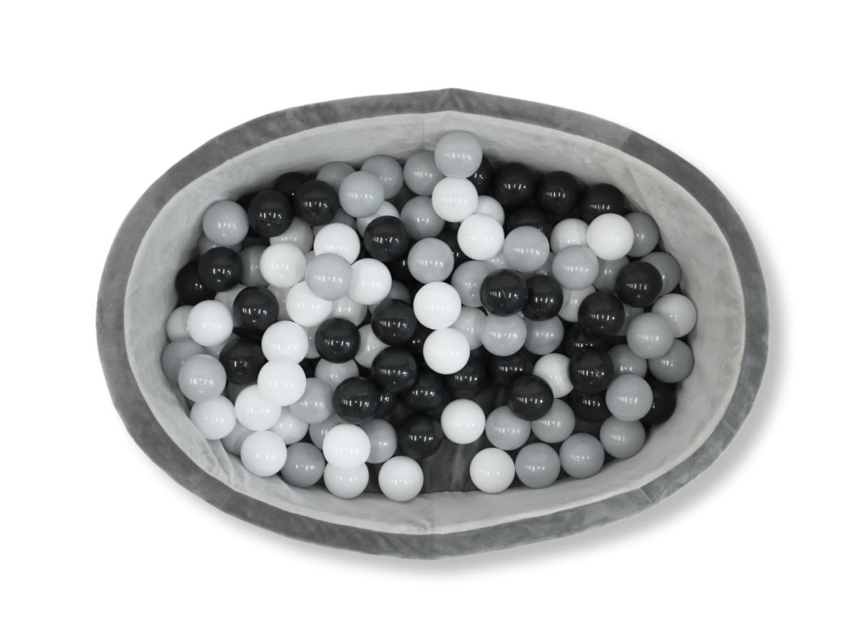 Bo Jungle Bällebad Bällebad, Kinderbällebad Schaumstoff, Bällebad mit 120 Bälle, grau