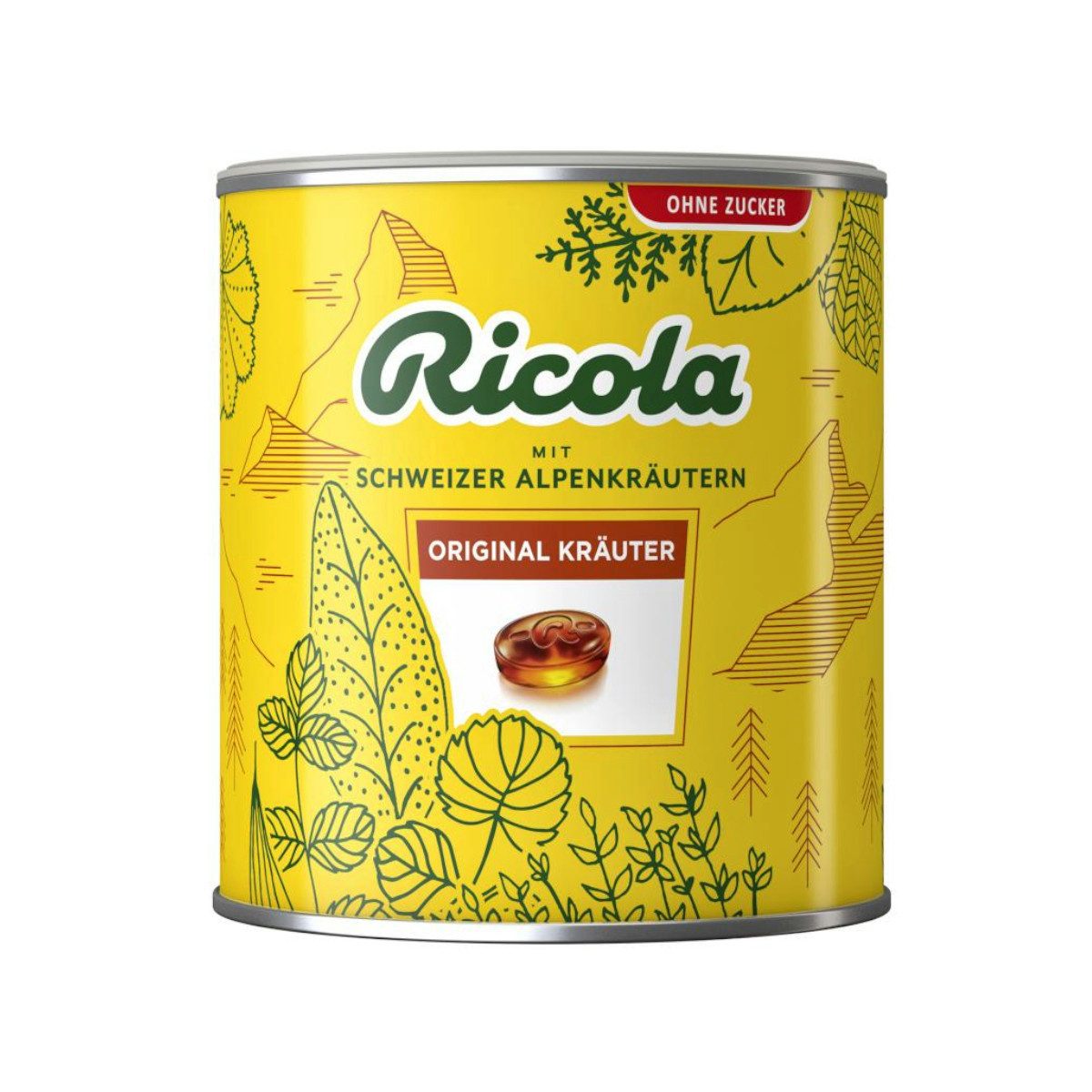 RICOLA Süßigkeit, Ricola Original mit Schweizer Alpenkräuter ohne Zucker Dose 1000g